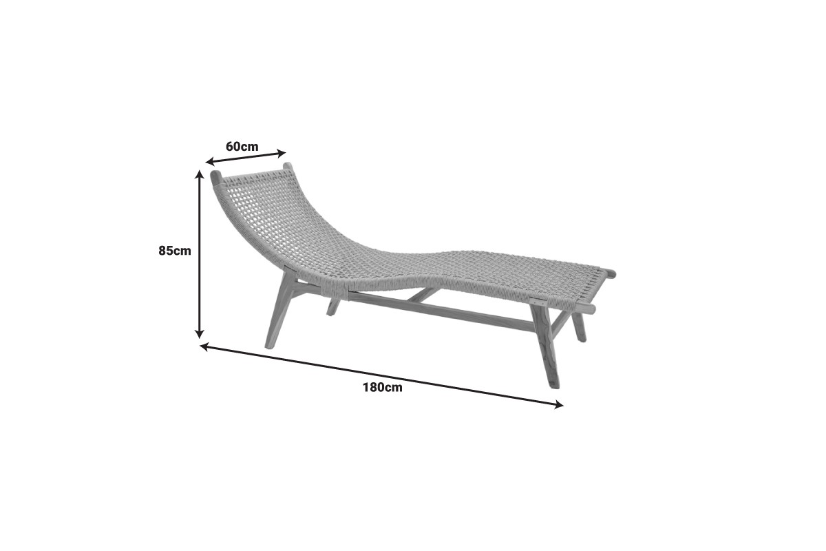 Ξαπλώστρα Teak & σχοινί