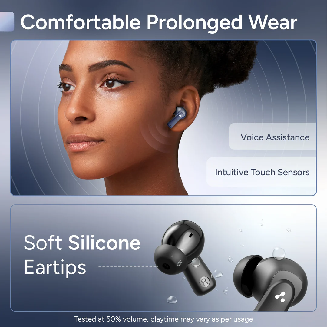 Ambrane Wireless Earphone (Dots Prime Blue)