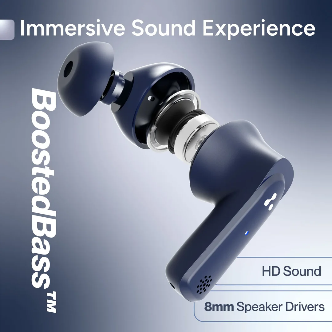 Ambrane Wireless Earphone (Dots Prime Blue)