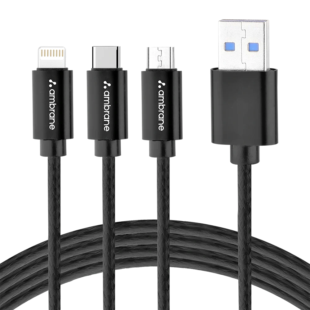 Ambrane 3 in 1 Braided cable (TRINITY-111)
