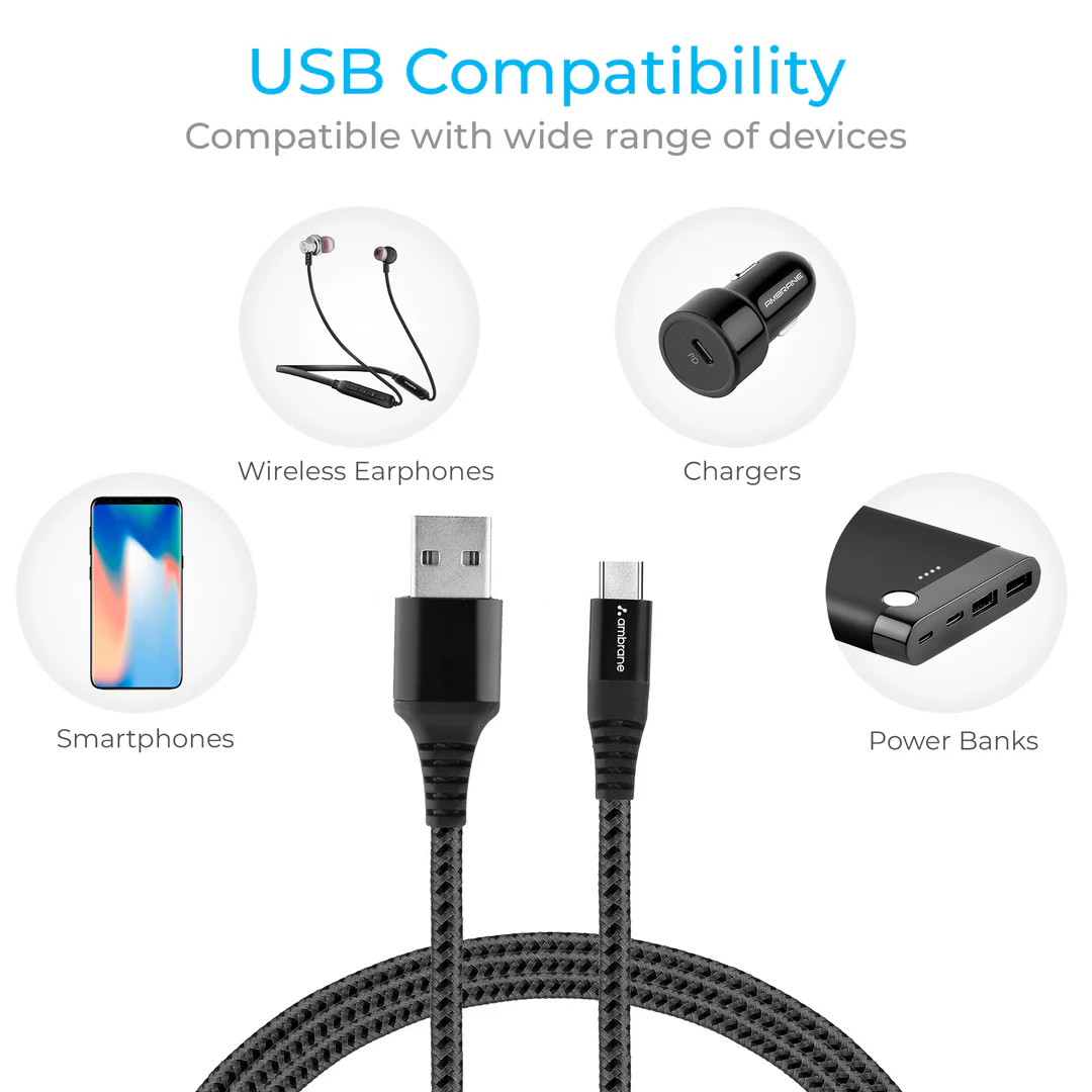 Ambrane Braided type-C USB cable (BCT-B15)
