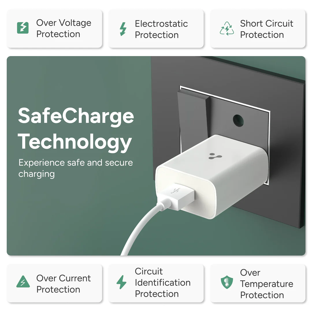 Ambrane wall charger with Type C cable(UNI 18)