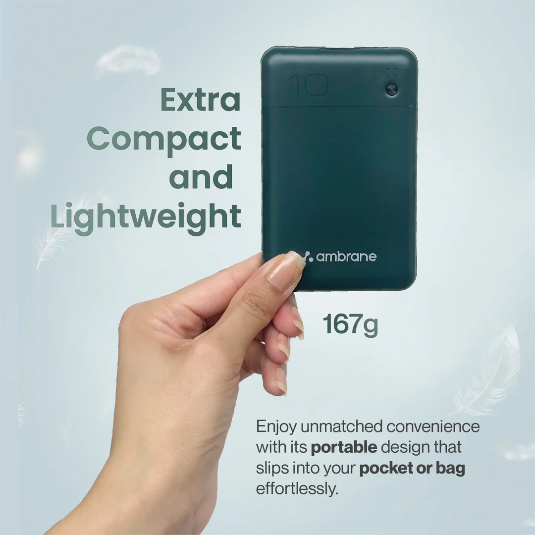 Ambrane 10000mah Powerbank (Pocketcharge Blue)