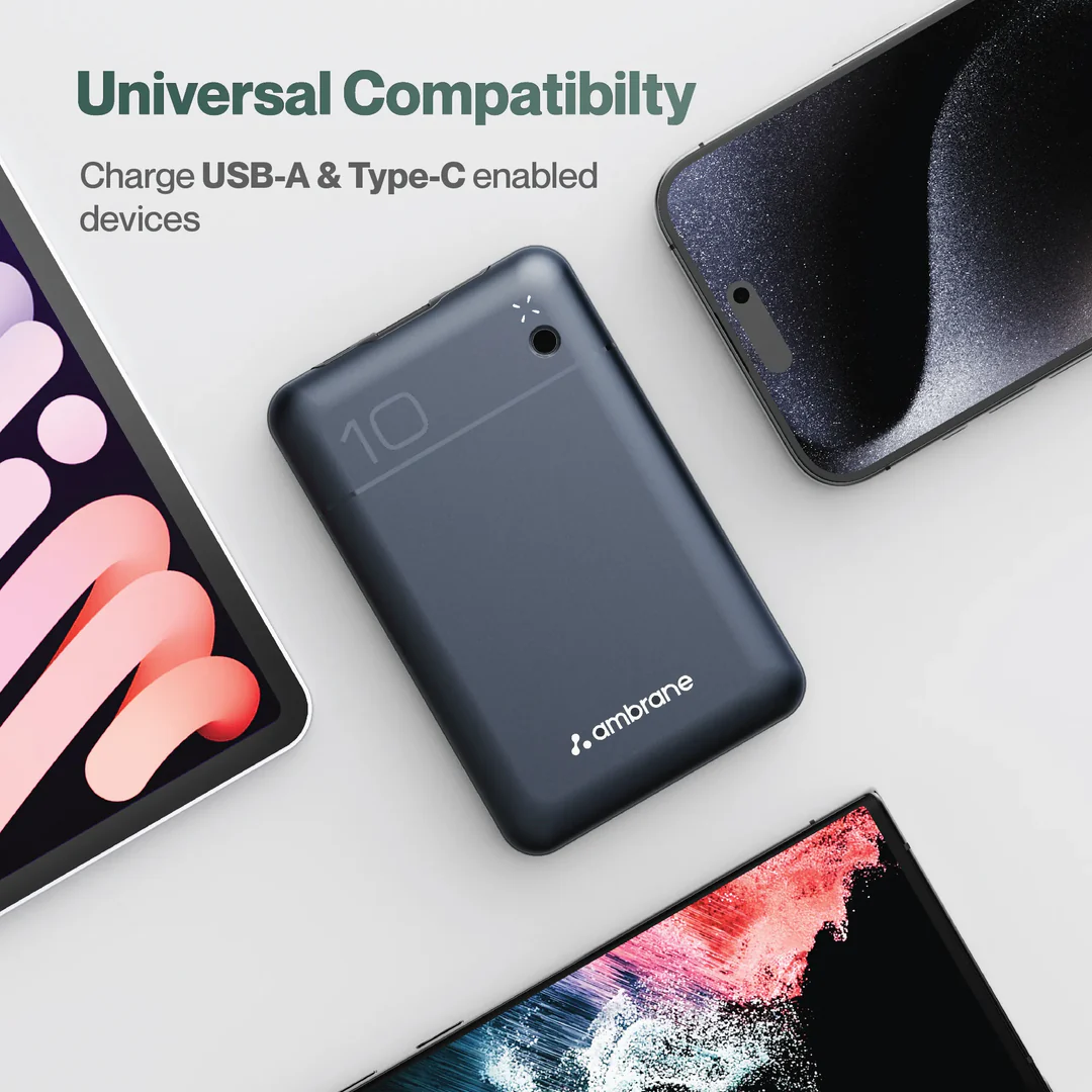 Ambrane 10000mah Powerbank (Pocketcharge Blue)