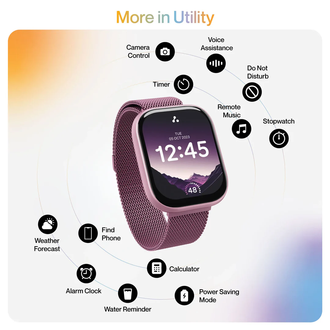 Ambrane smartwatch (Fyre Deep Wine)