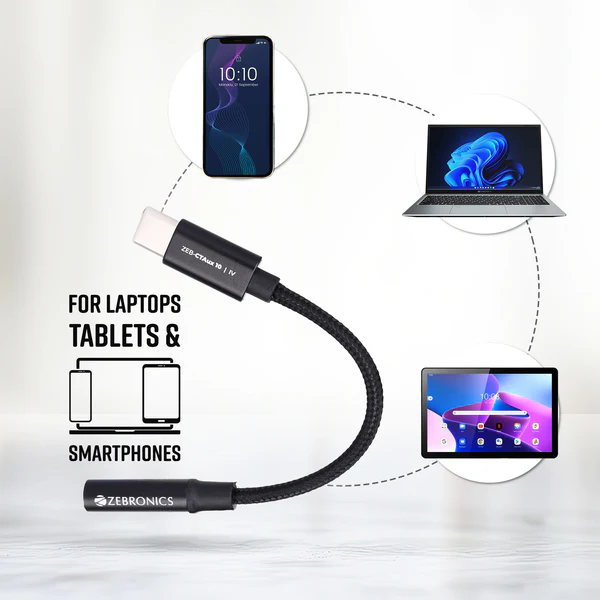 Zebronics Type-C to AUX converter (ZEB-CTAUX10)