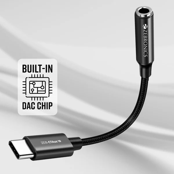 Zebronics Type-C to AUX converter (ZEB-CTAUX10)