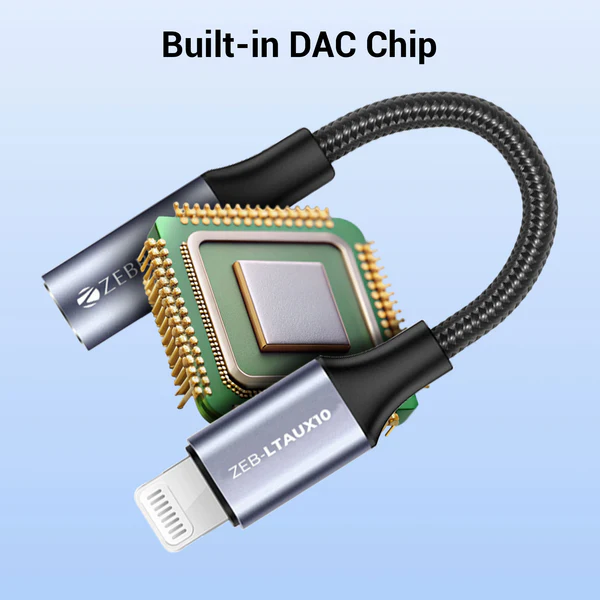 Zebronics Lightning to AUX converter (LTAUX10)