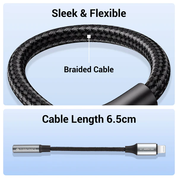 Zebronics Lightning to AUX converter (LTAUX10)