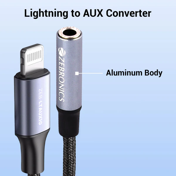 Zebronics Lightning to AUX converter (LTAUX10)