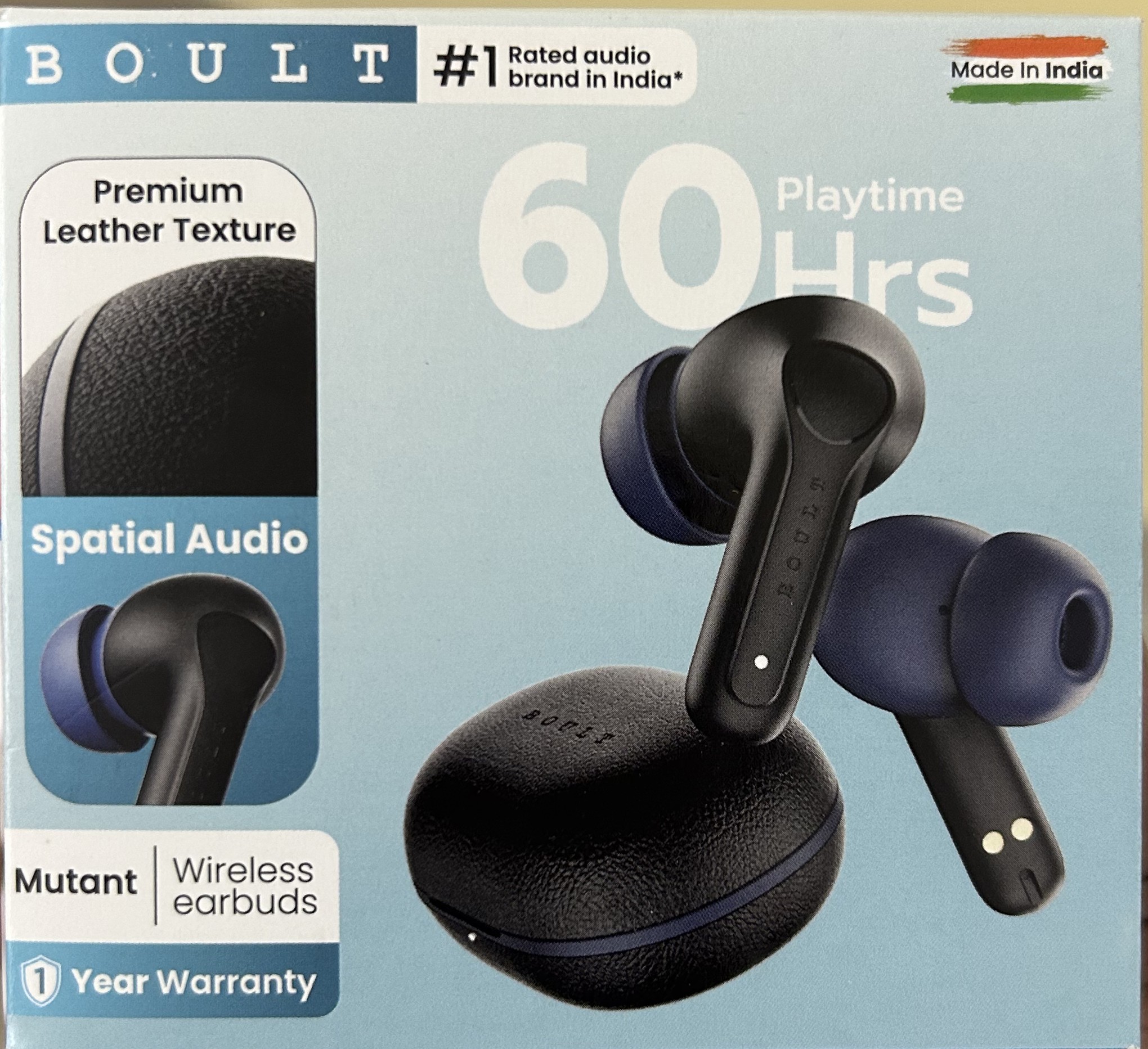 Boult audio wireless earbuds (Mutant Coral White)