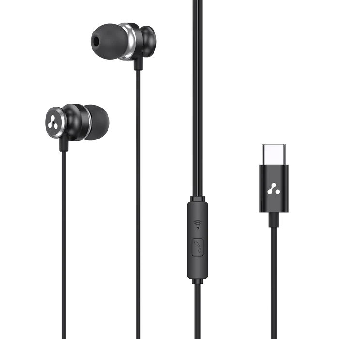 Ambrane Type C Earphones Beatz T03, Black
