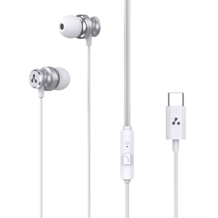 Ambrane Type C Earphones Beatz T03, White