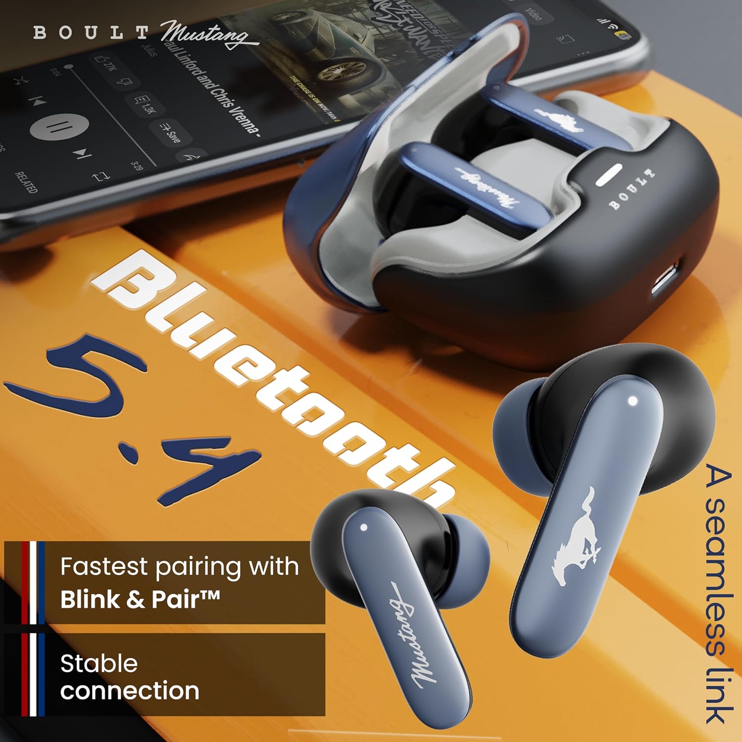 Boult Audio Wireless Earbuds Mustang Derby