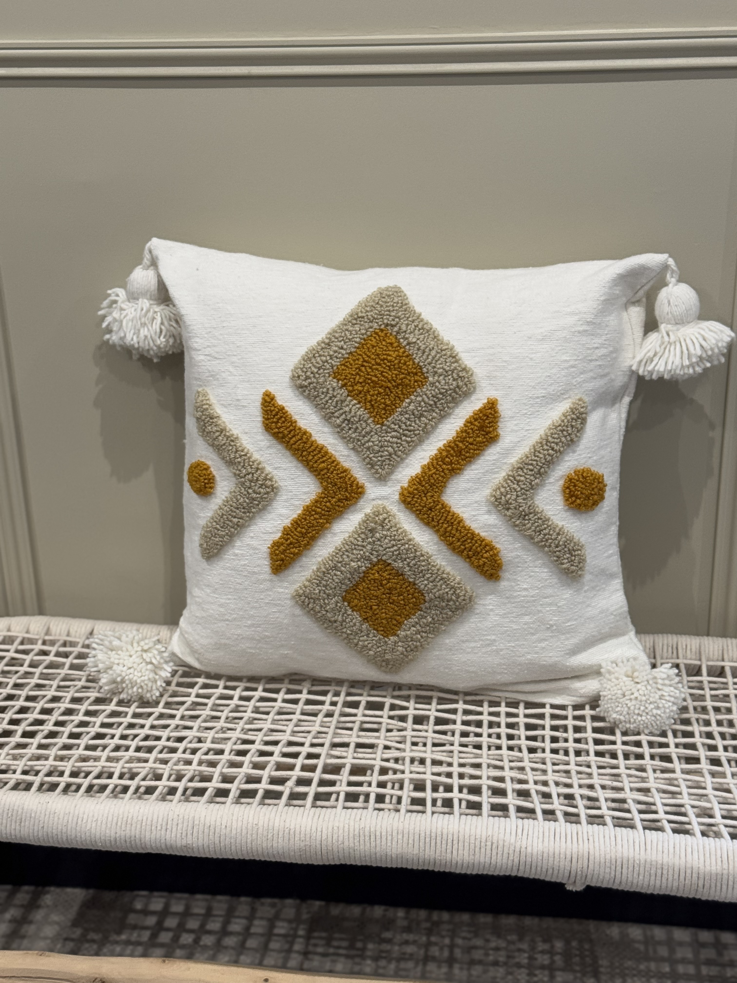 Housse de coussin Géométrique Moutarde