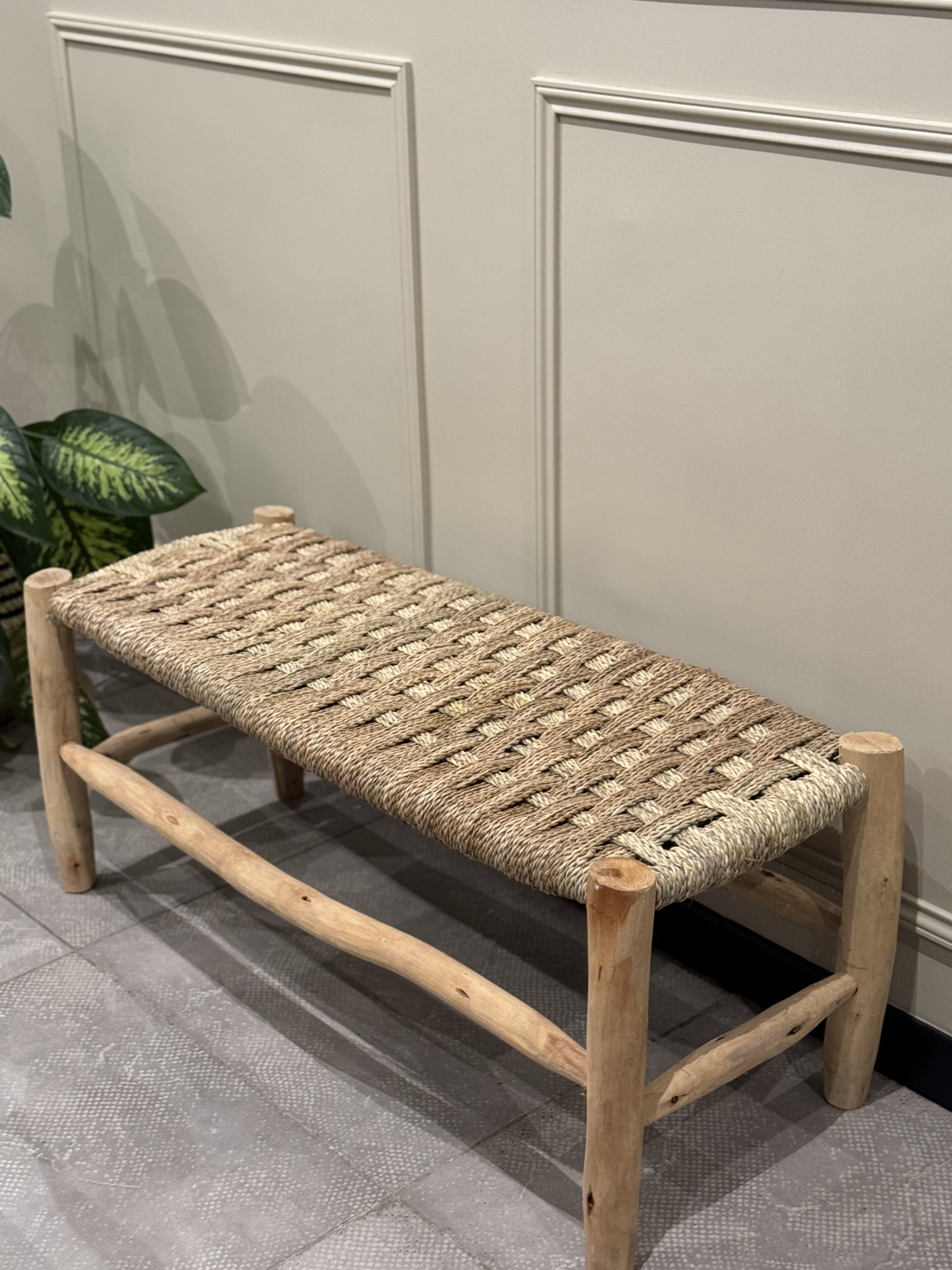 Banc tressé en doum