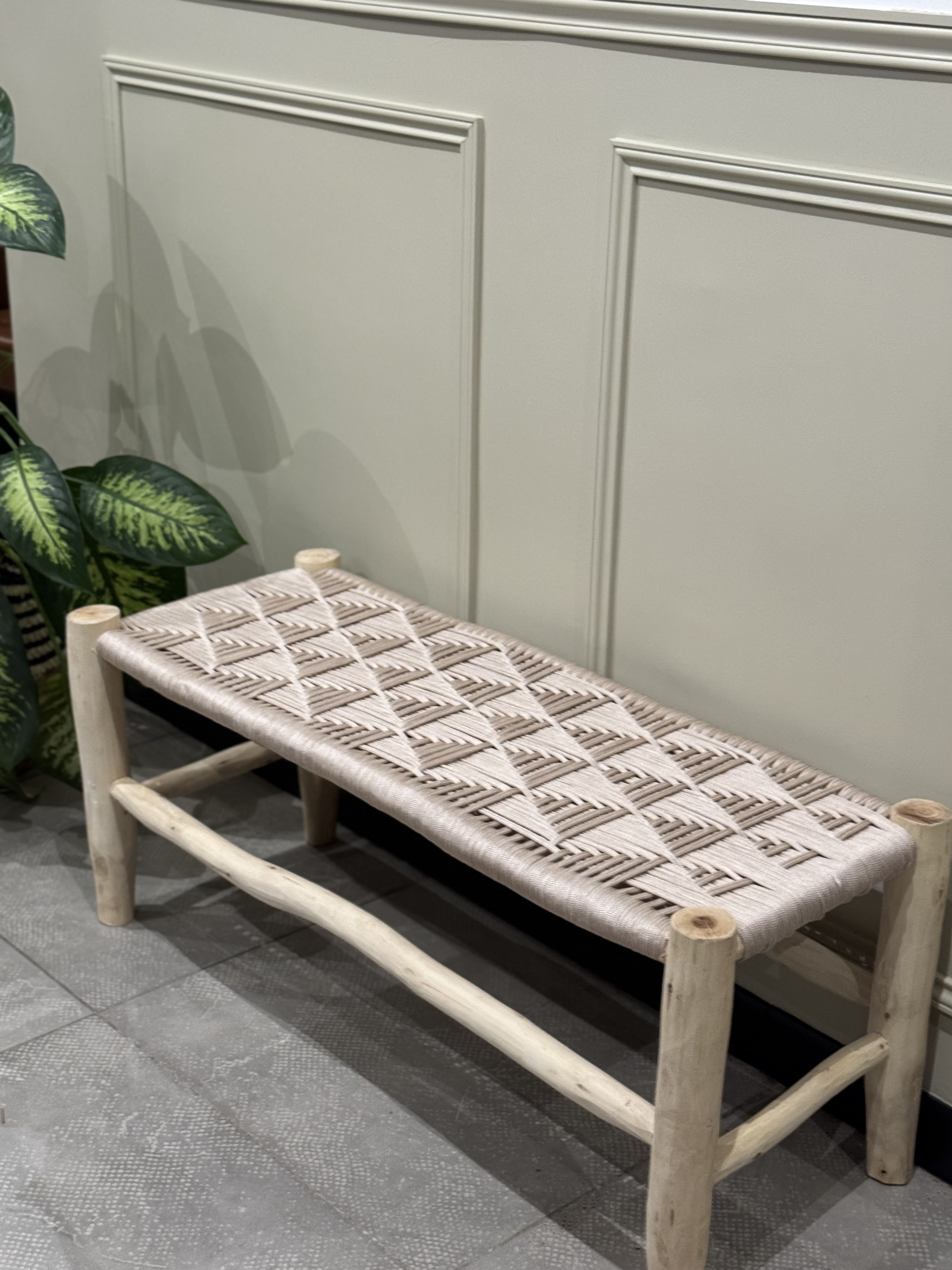 Banc tressé beige