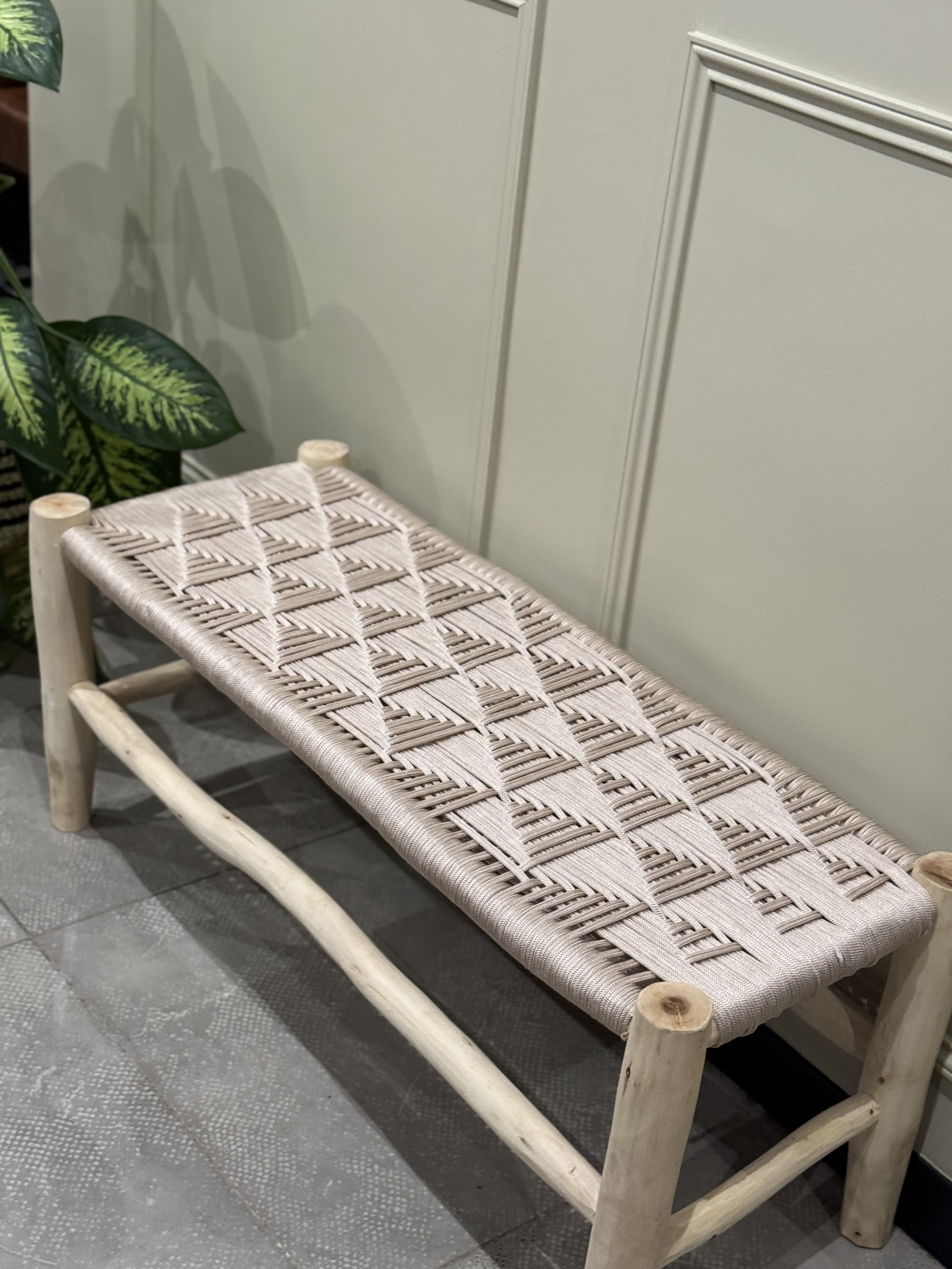 Banc tressé beige