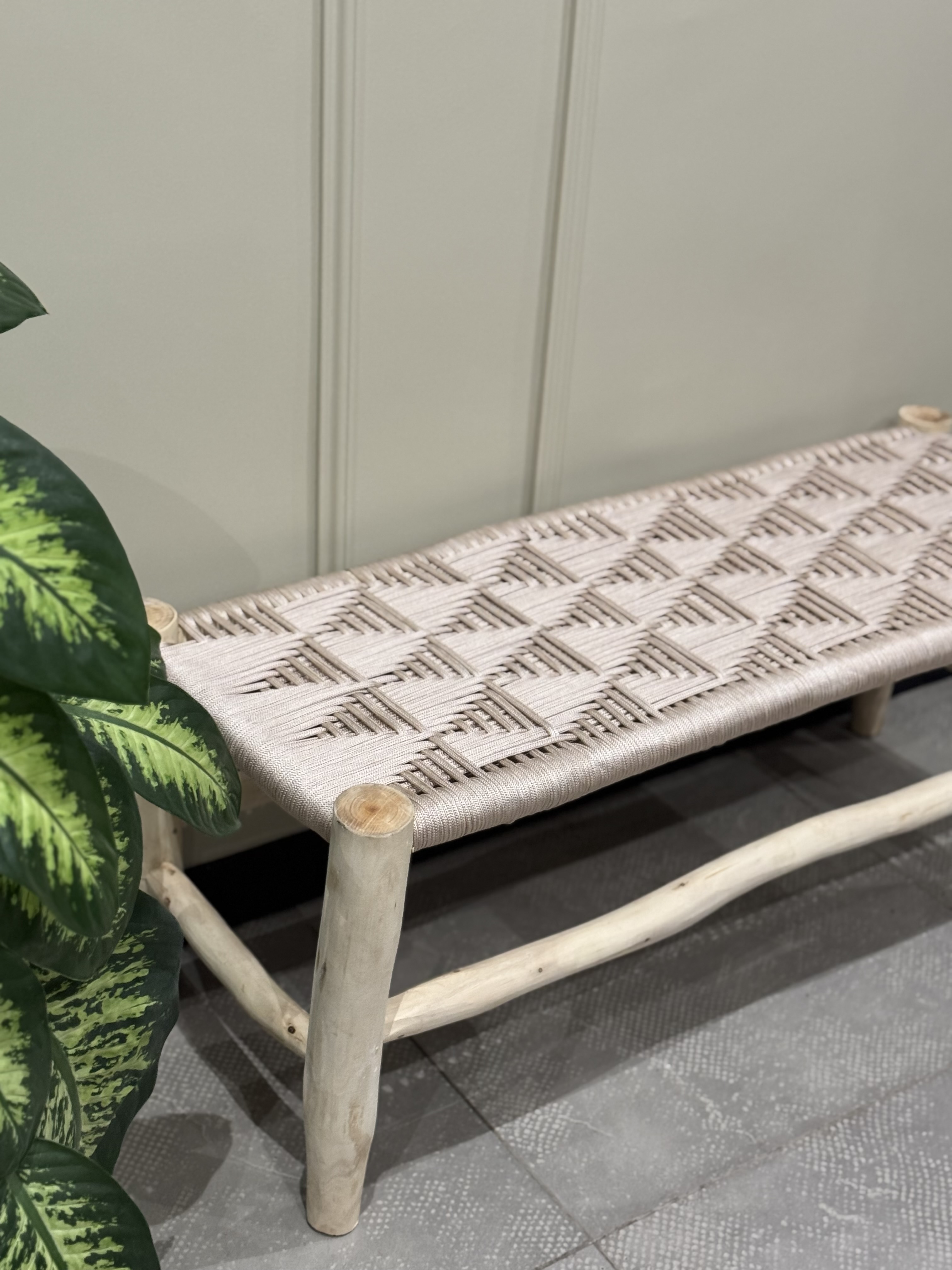 Banc tressé beige