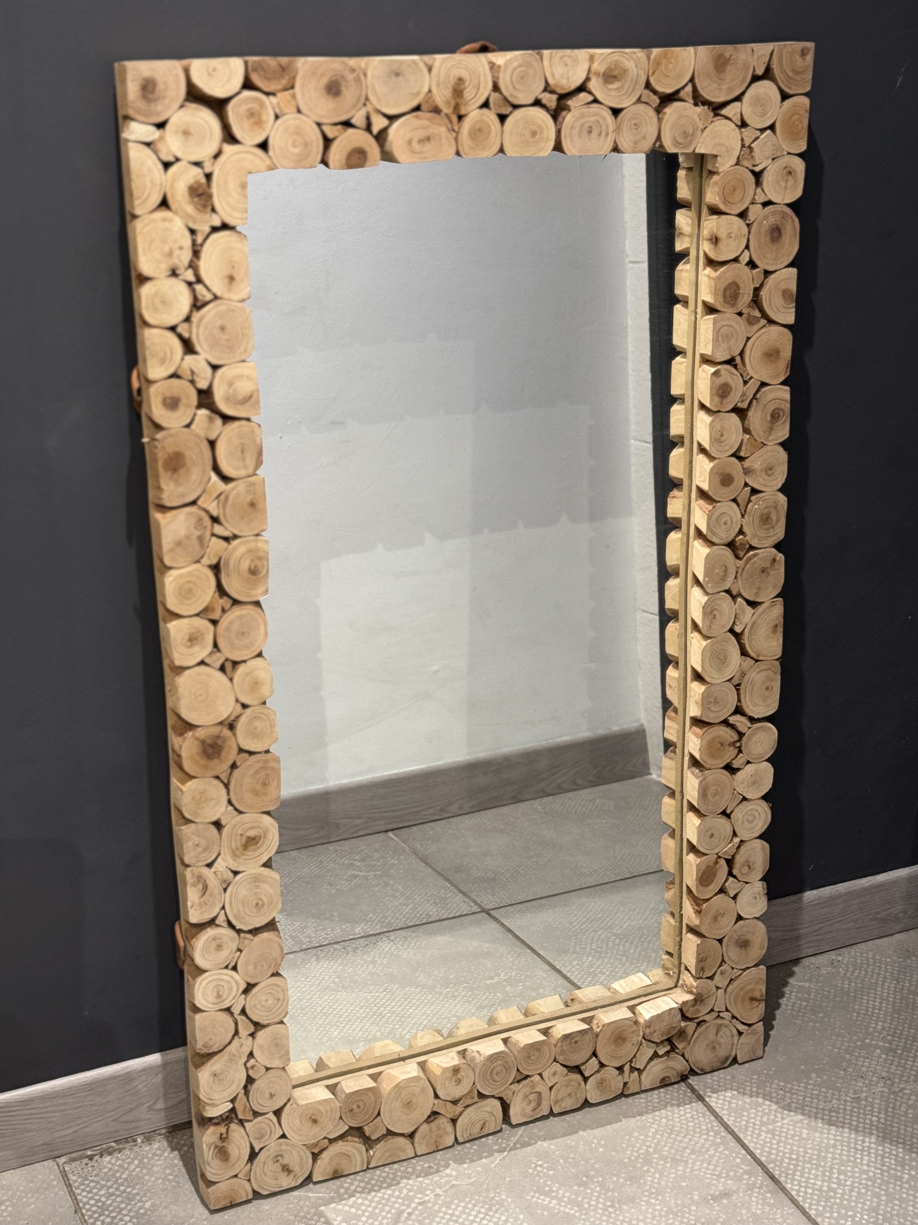 Miroir rectangulaire en bois d'eucalyptus