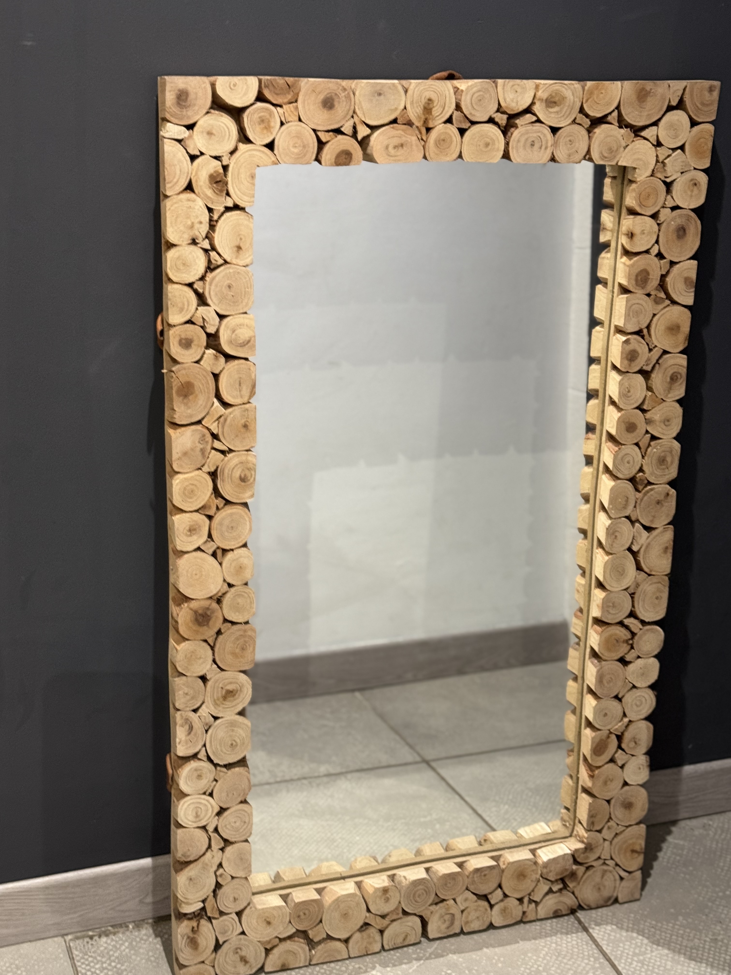 Miroir rectangulaire en bois d'eucalyptus