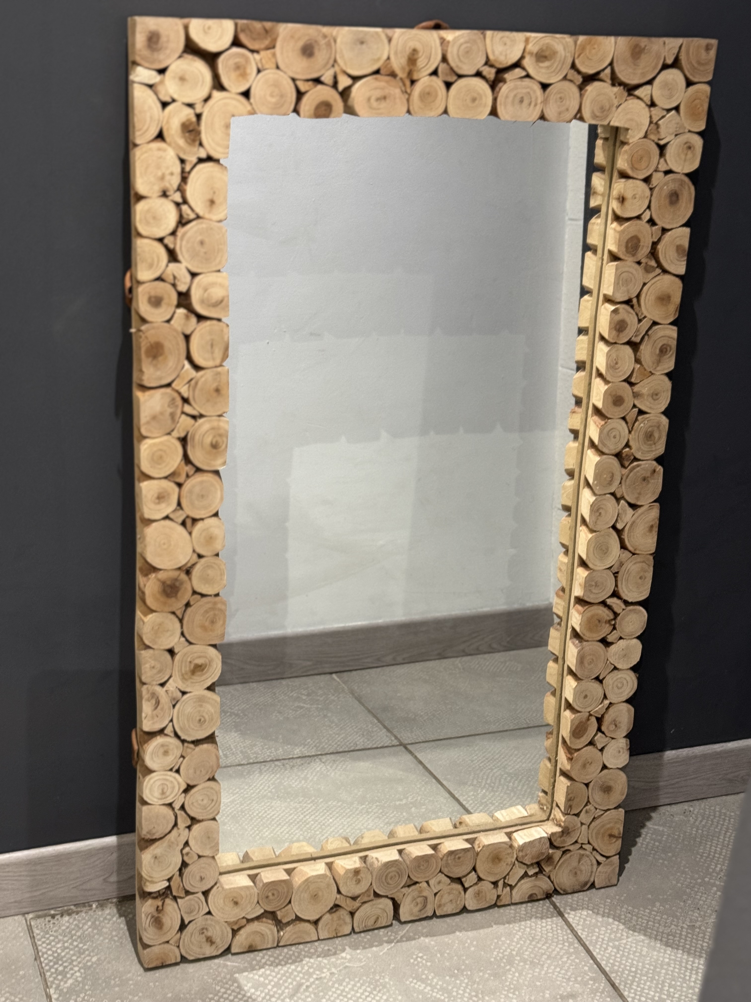 Miroir rectangulaire en bois d'eucalyptus