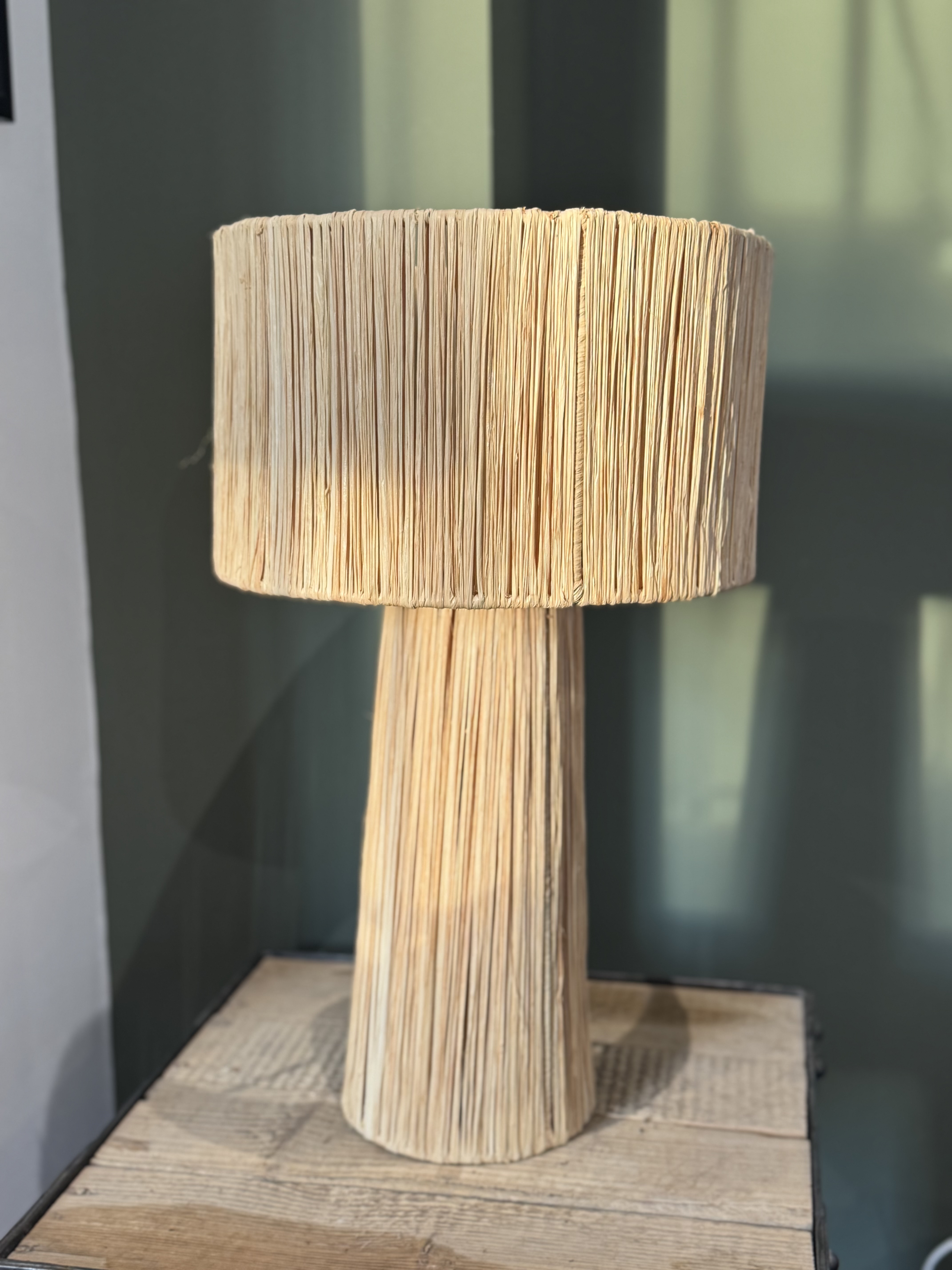 Lampe à poser en Raphia naturel 50 cm