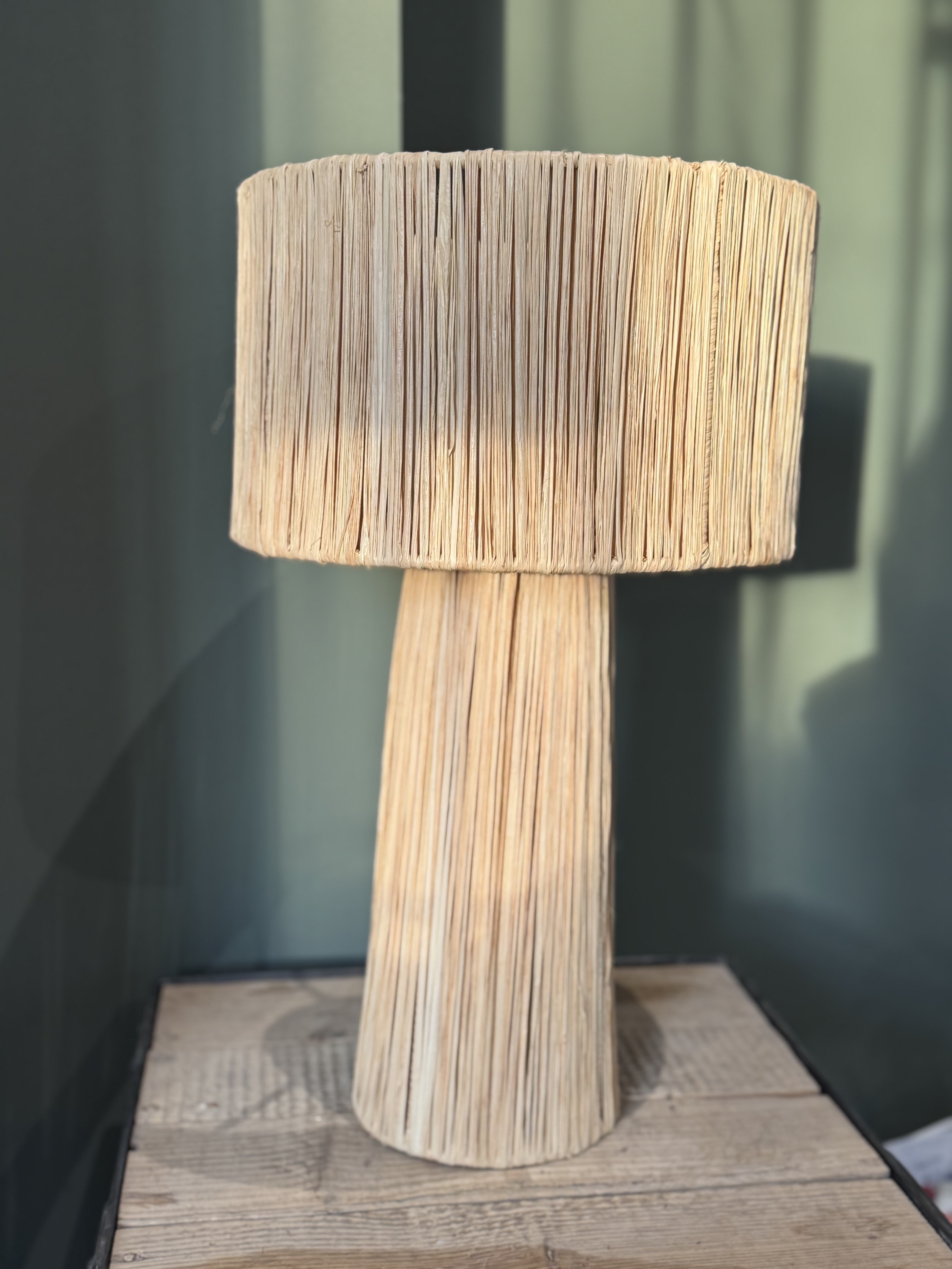Lampe à poser en Raphia naturel 50 cm