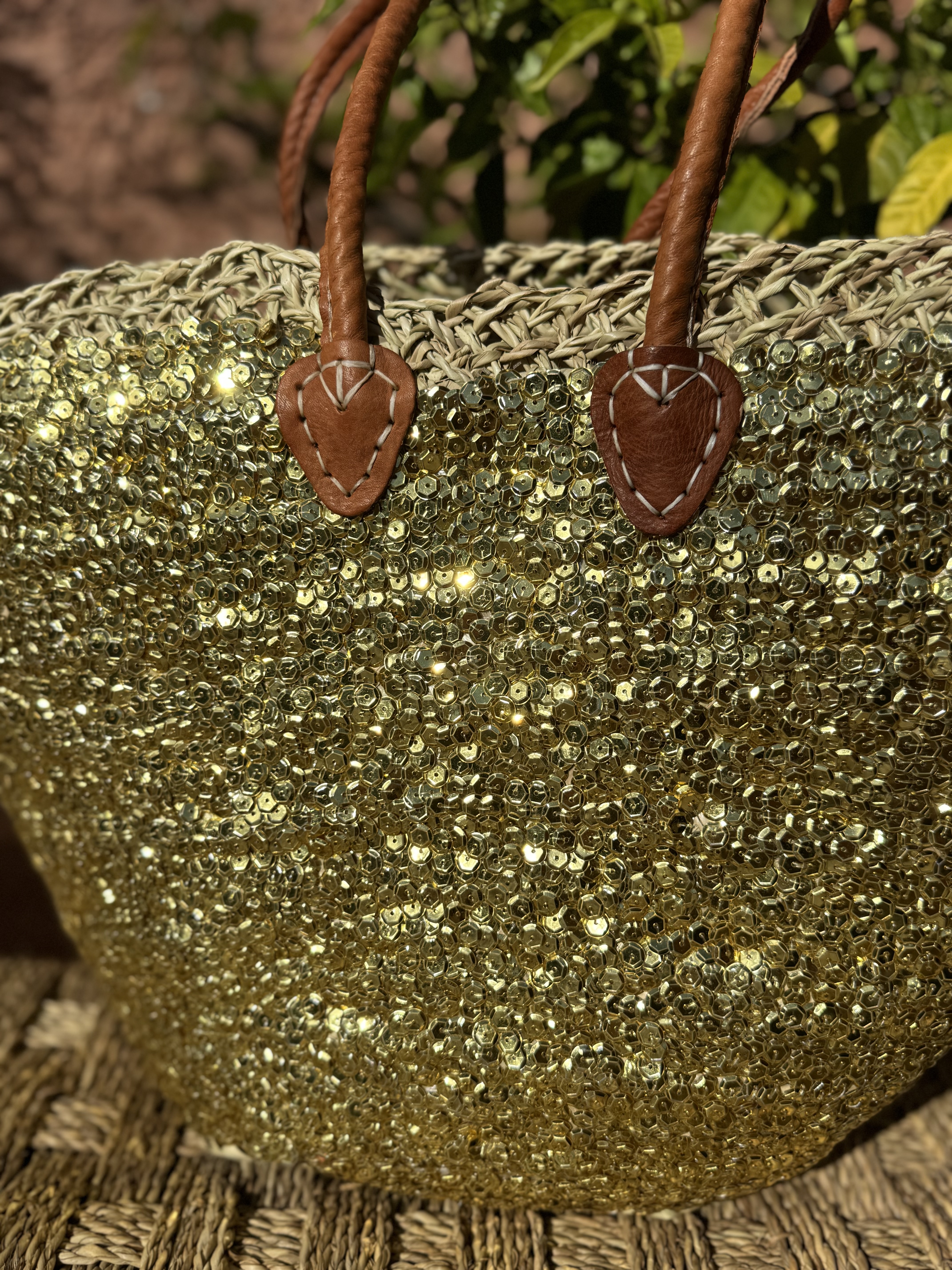 Panier Paillettes Or