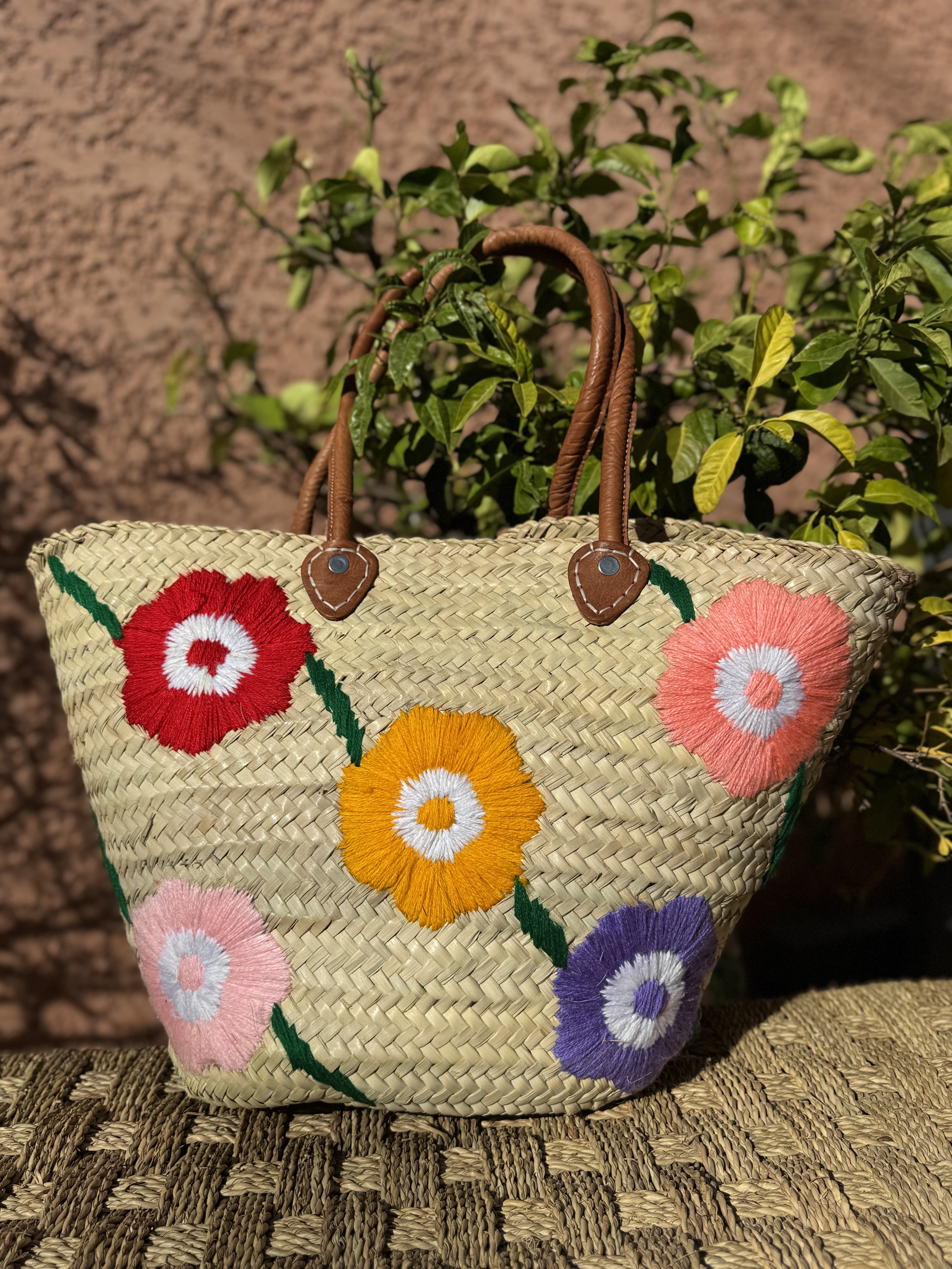 Panier Fleurs Multicolores