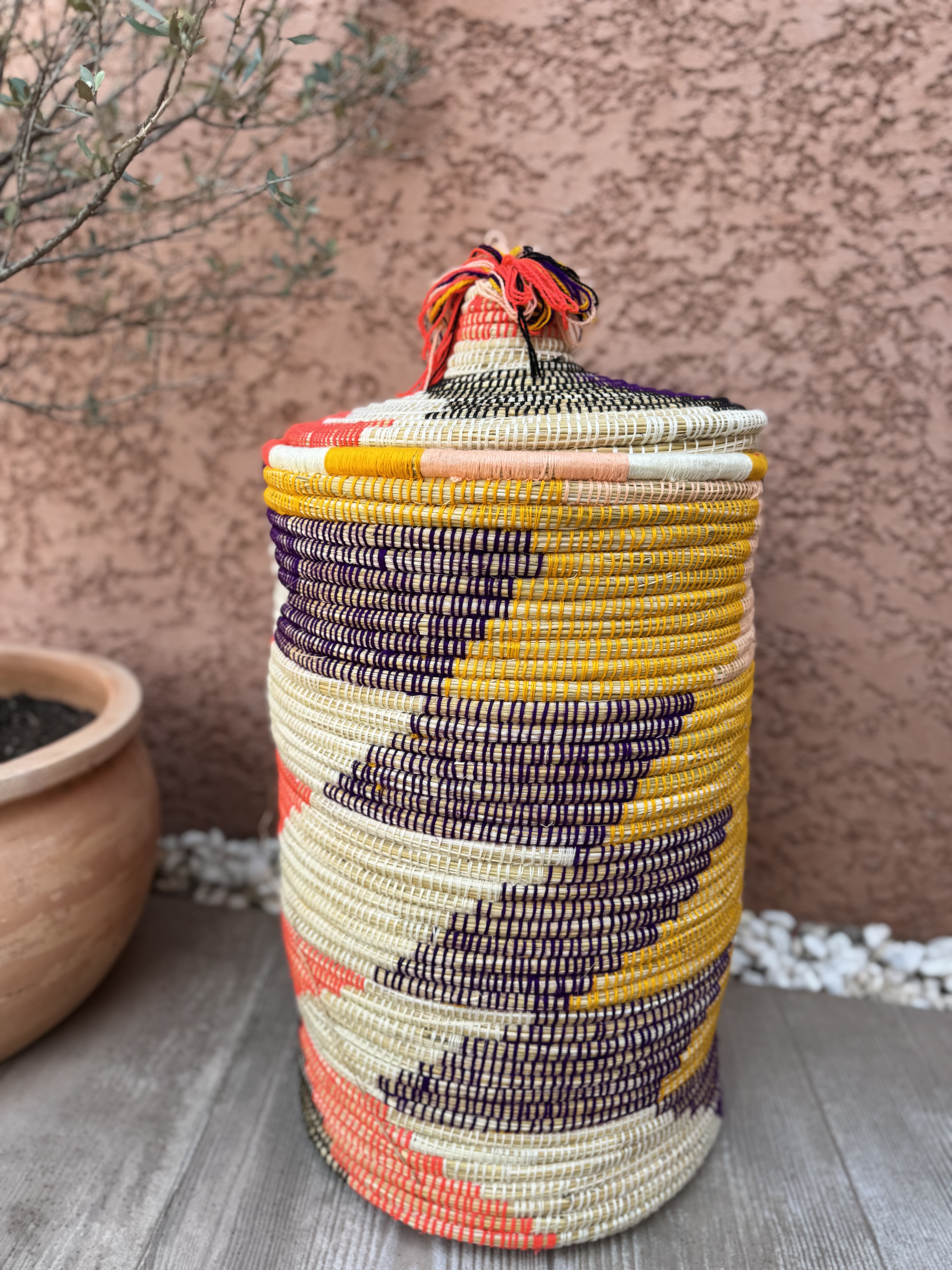 Grand panier à linge Beldi multicolore