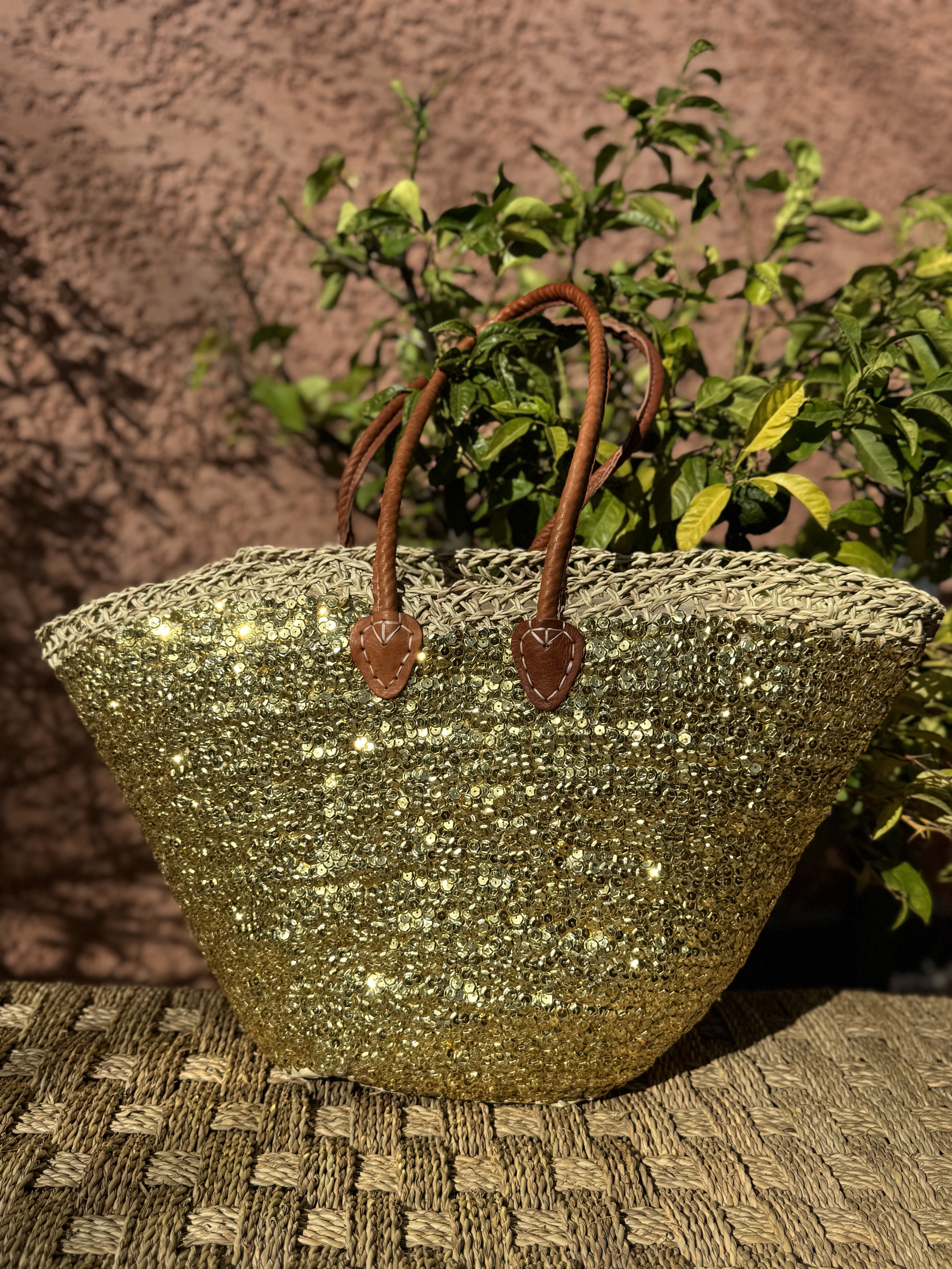 Panier Paillettes Or