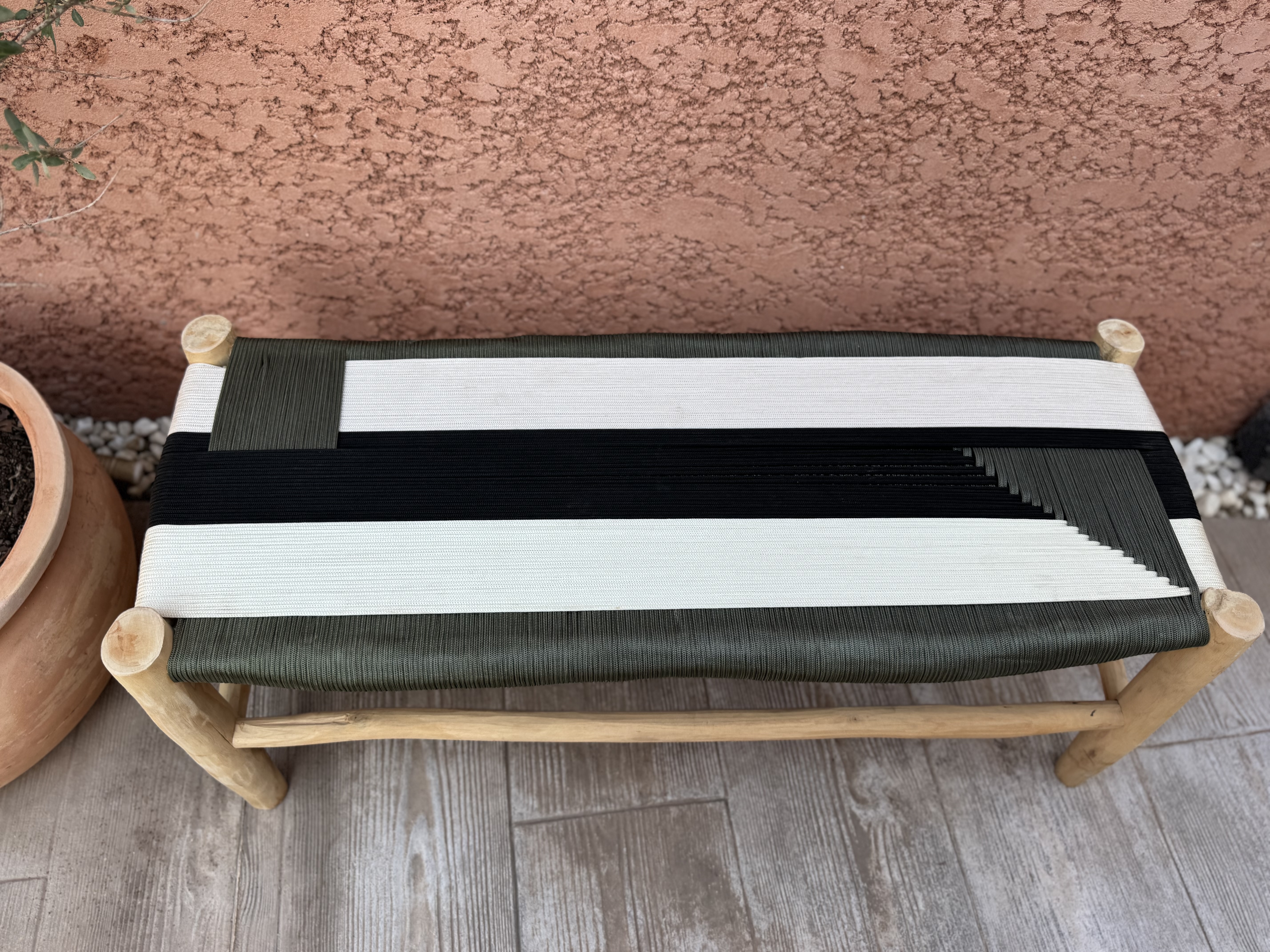 Banc tressé 3 couleurs