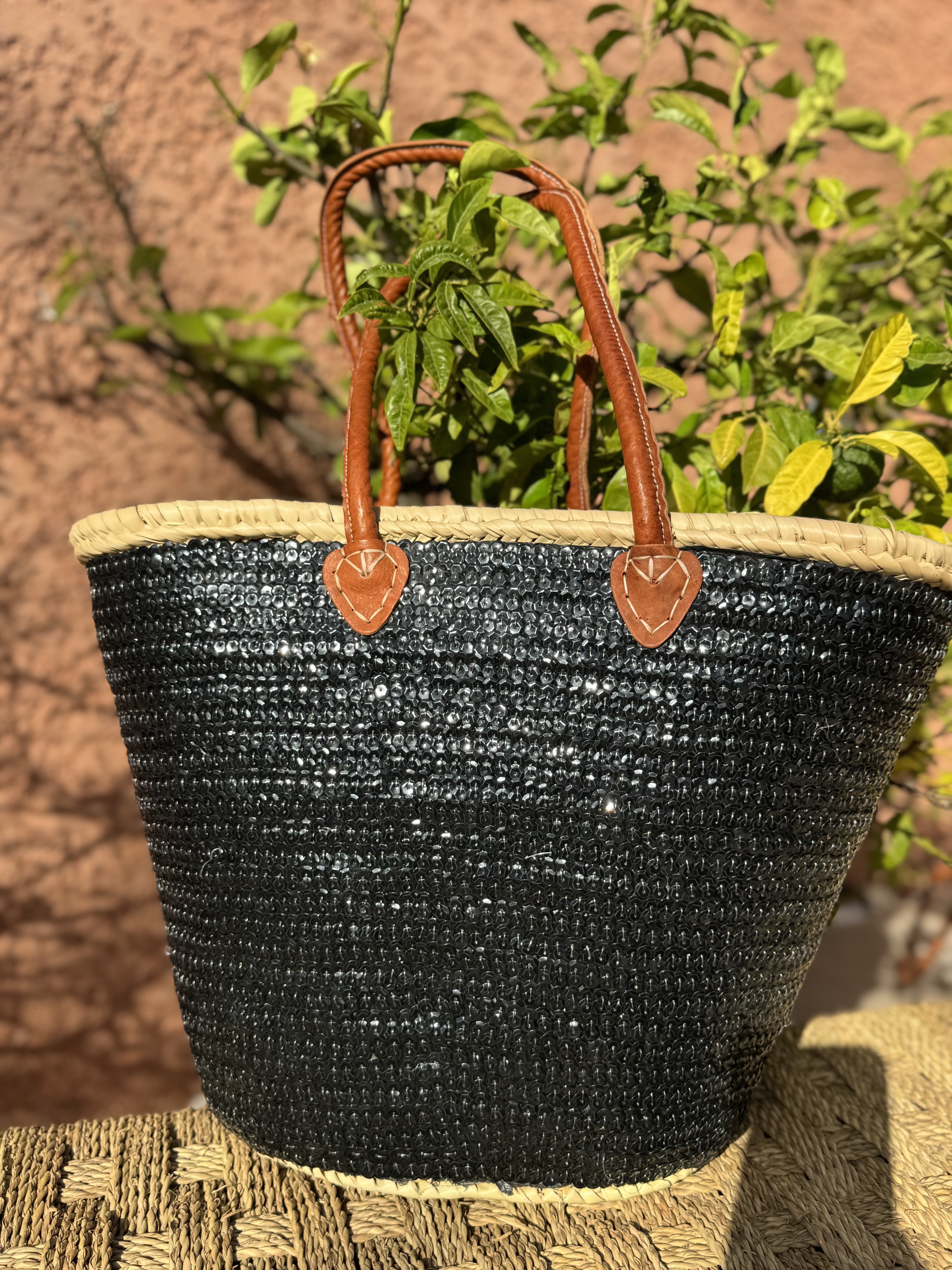 Panier Paillettes Noires