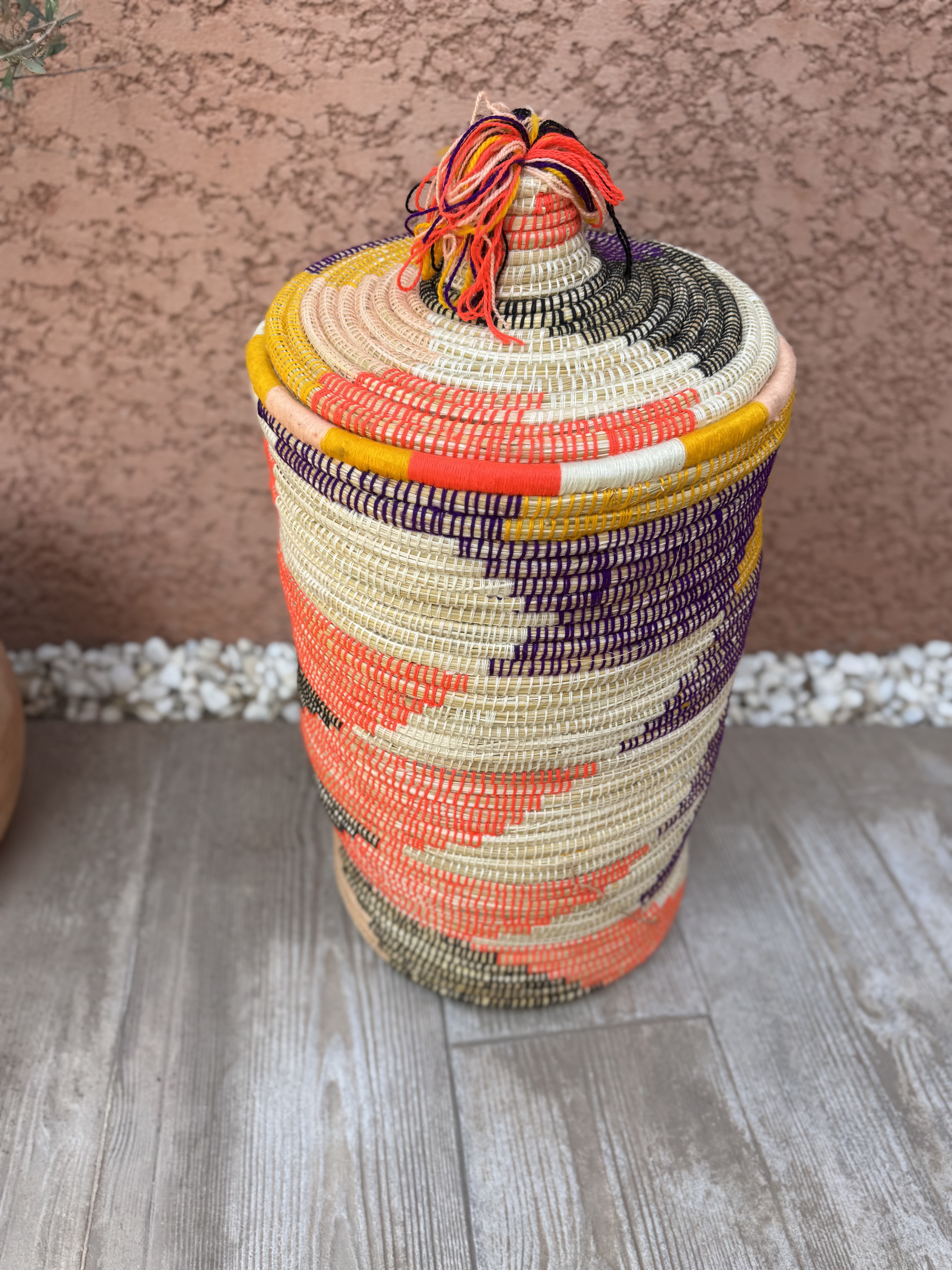 Grand panier à linge Beldi multicolore