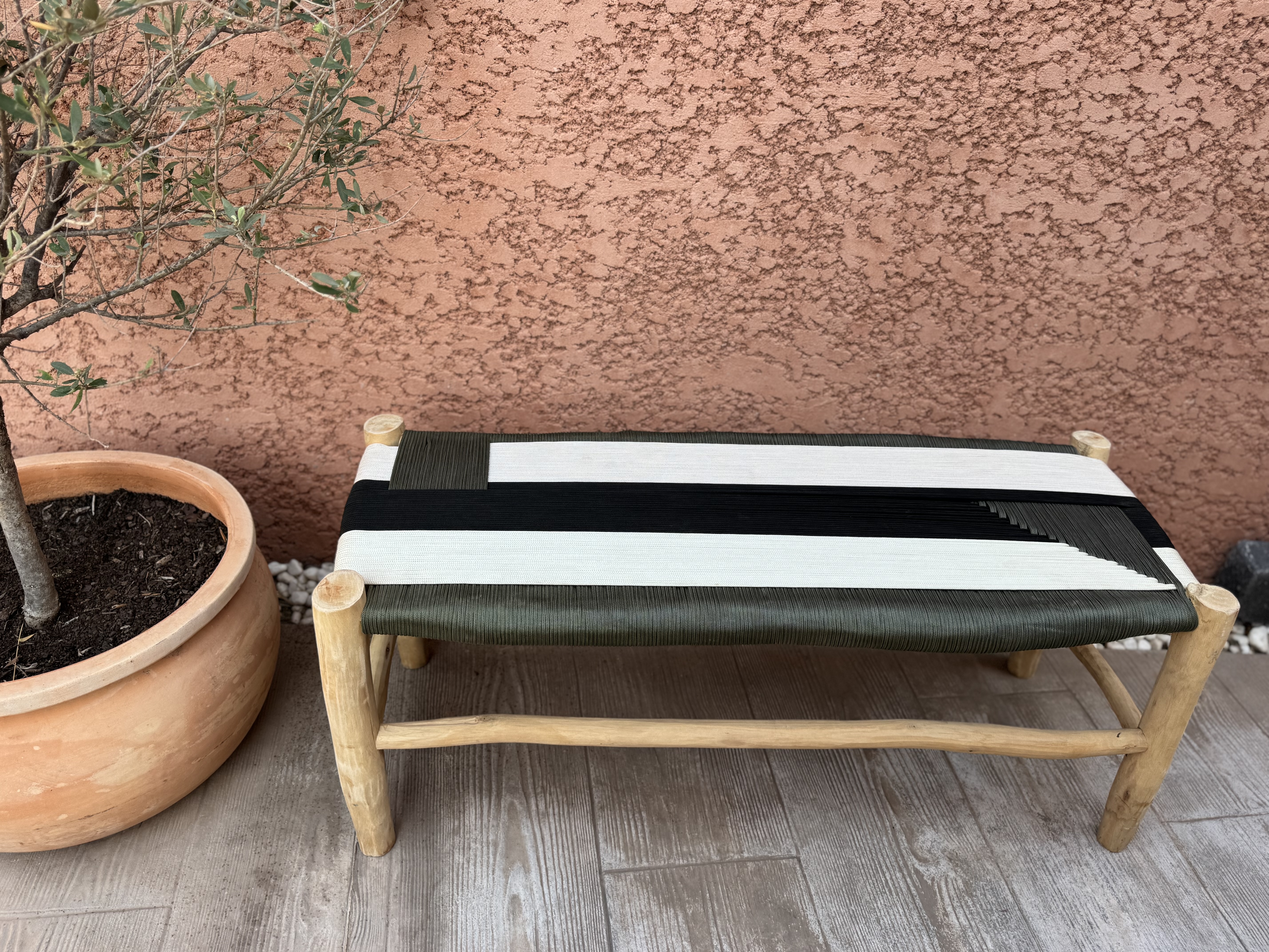Banc tressé 3 couleurs