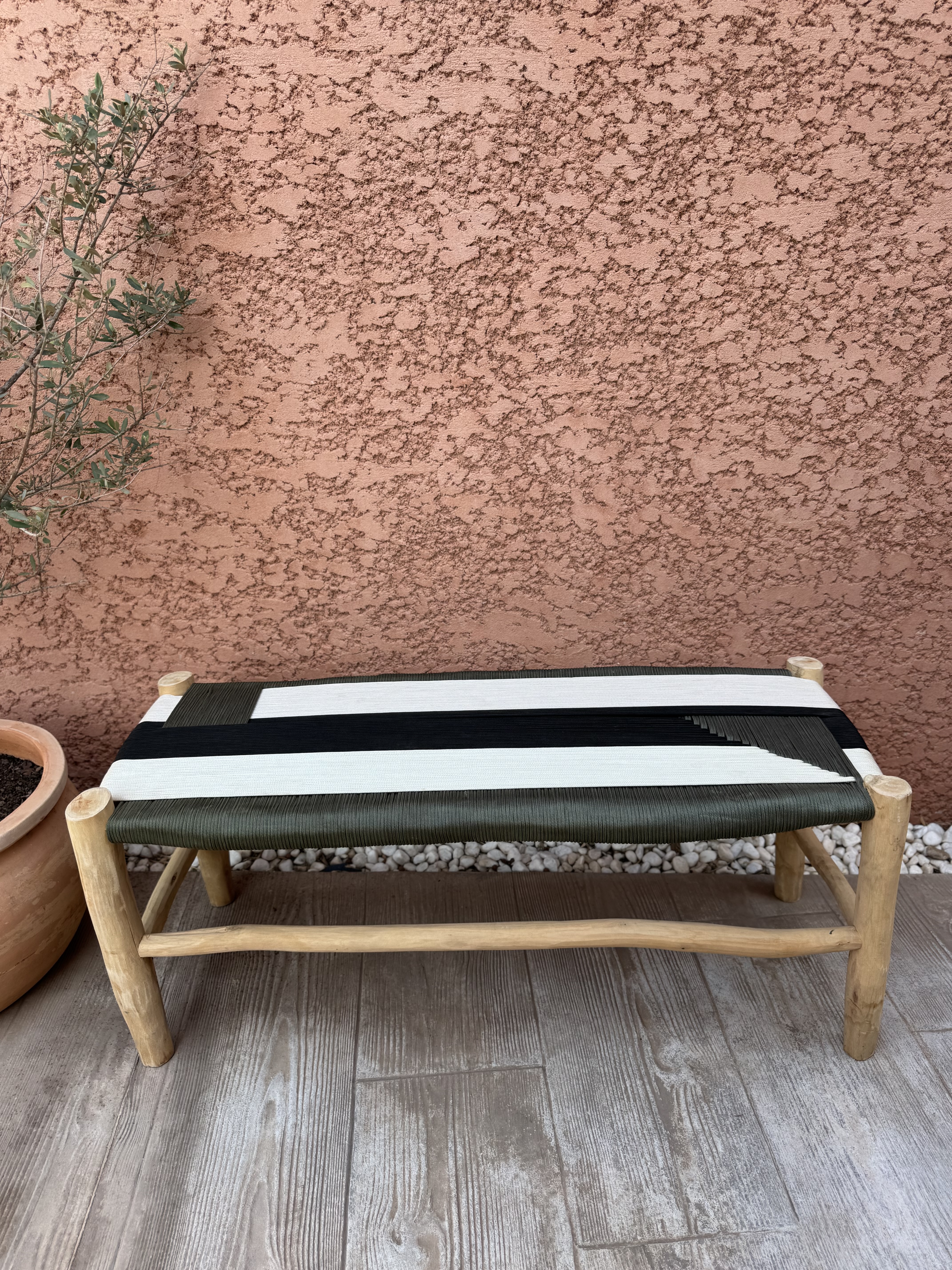 Banc tressé 3 couleurs