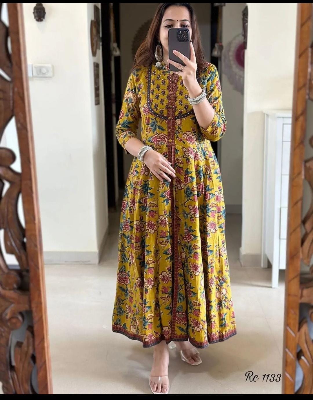 Anarkali Kurti Set with Heavy Sequins Work