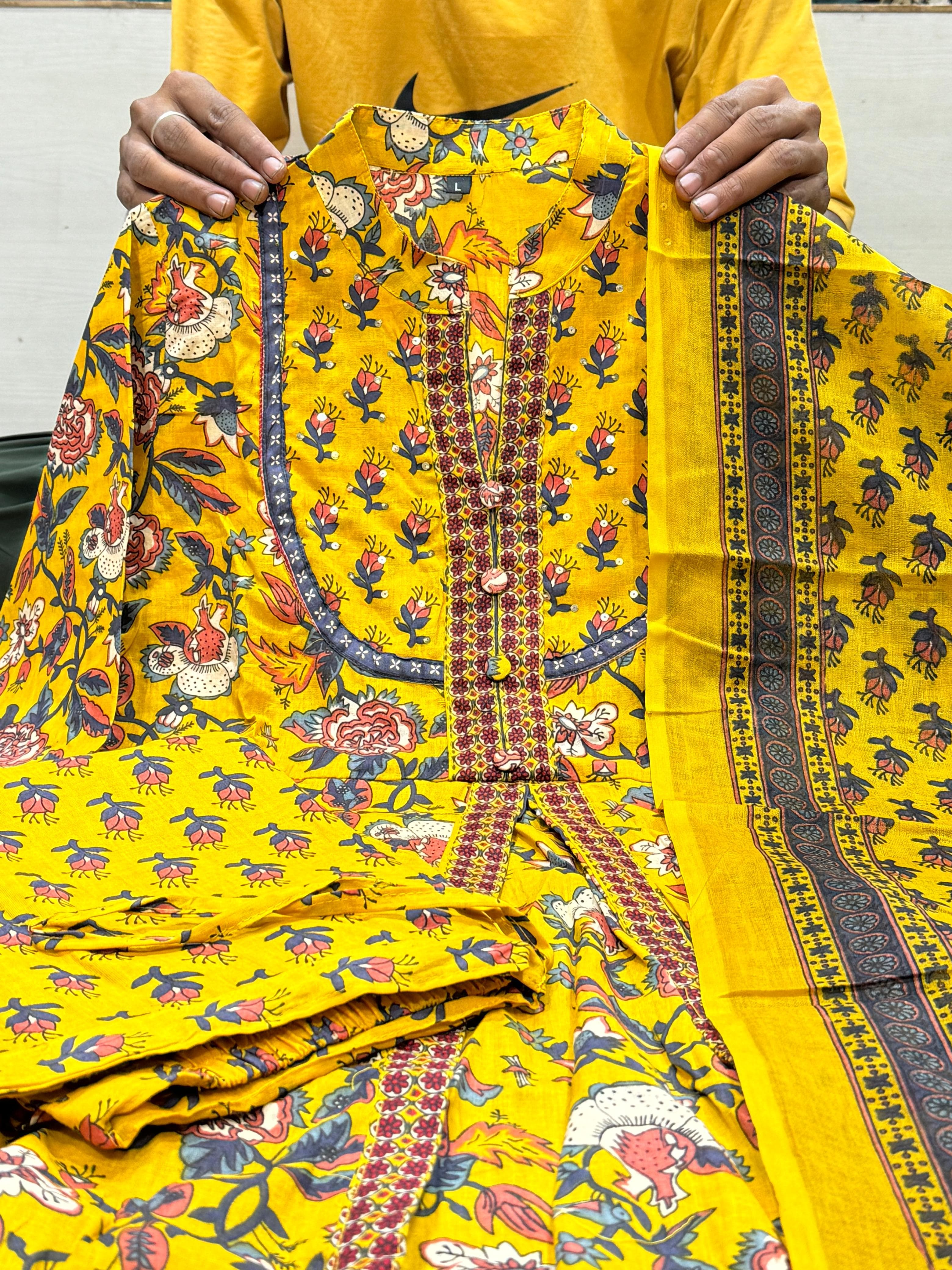 Anarkali Kurti Set with Heavy Sequins Work