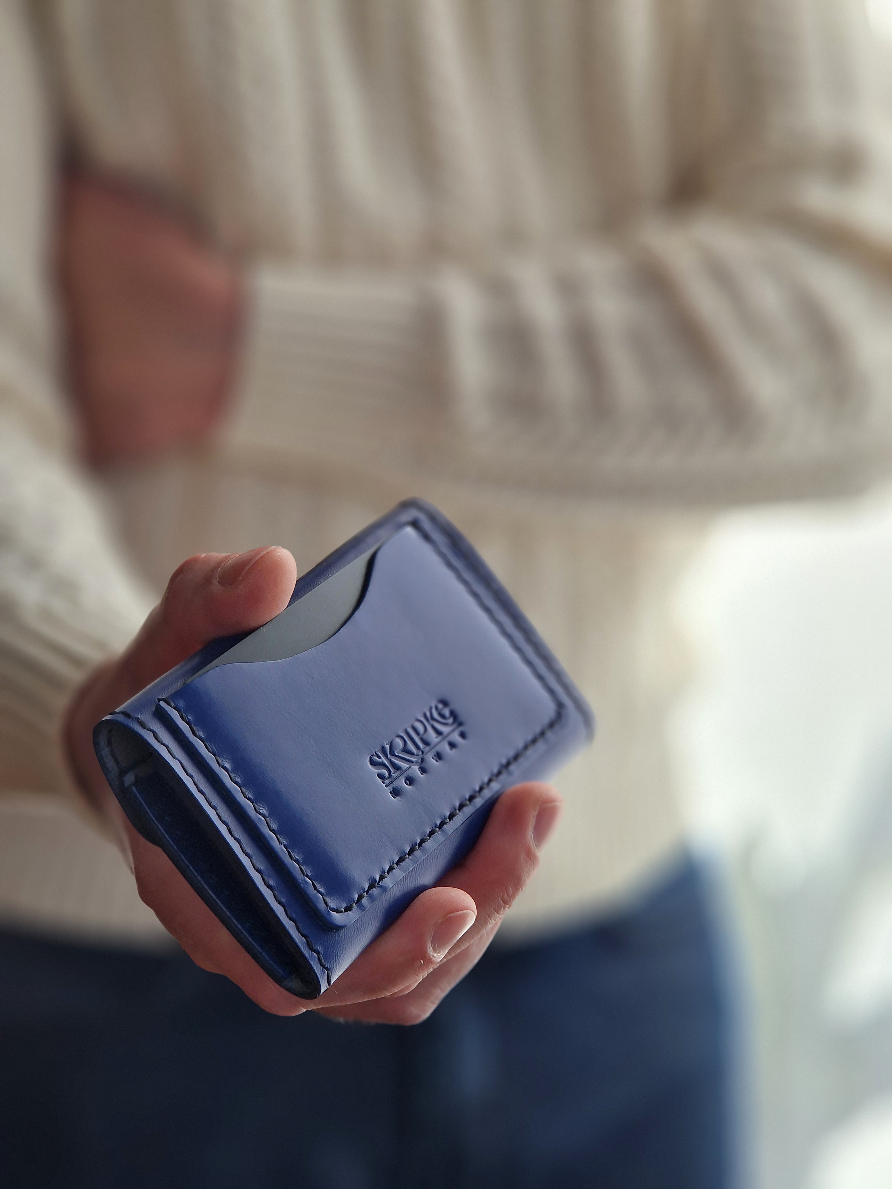 Blue Double Clasp Wallet