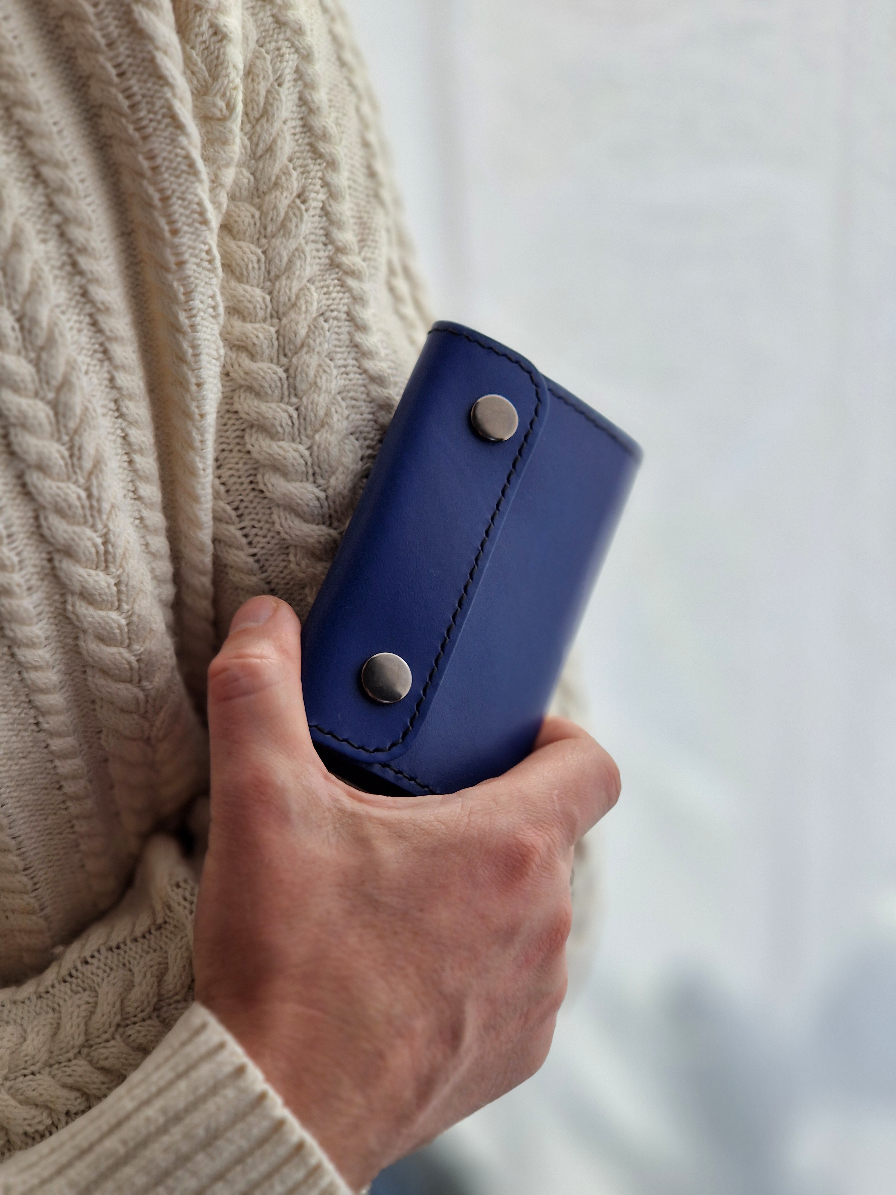Blue Double Clasp Wallet
