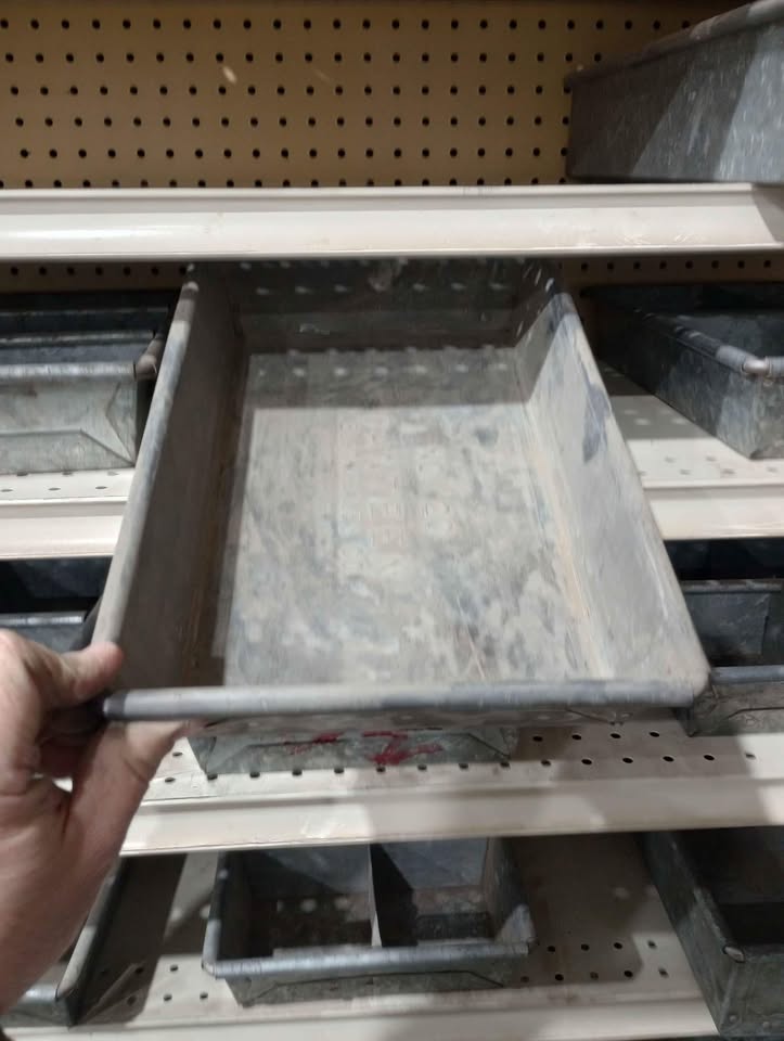  lozier shelving with metal storage containers
