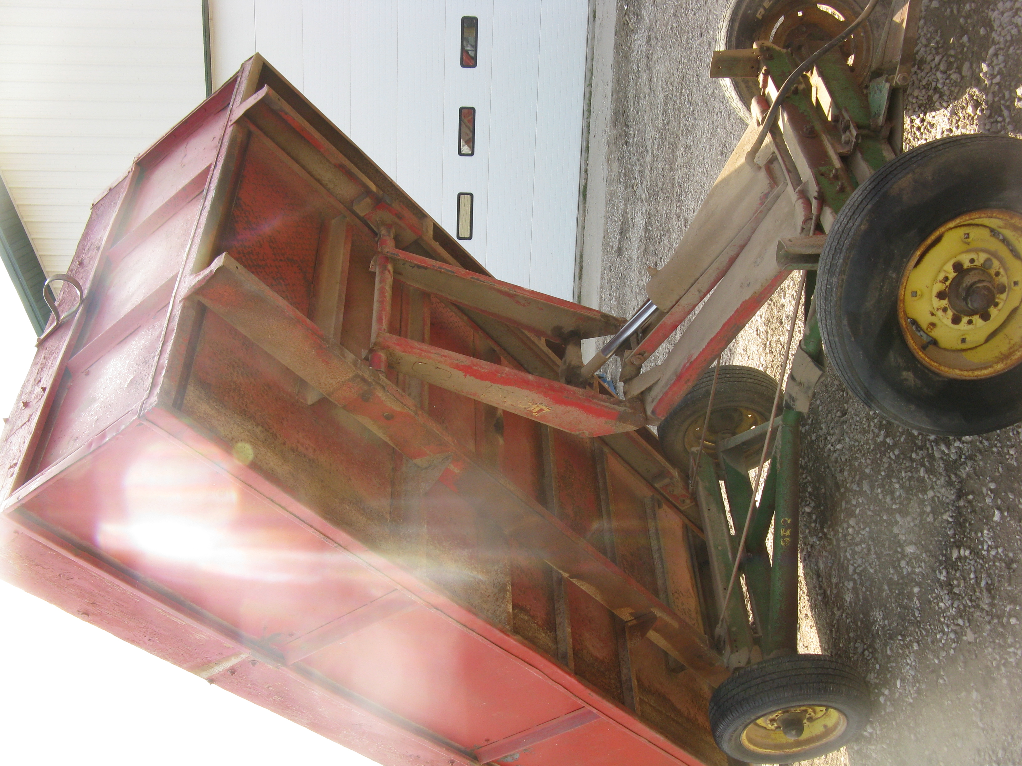 (2) steel barge wagons, John Deere gears, steel sides and floors 