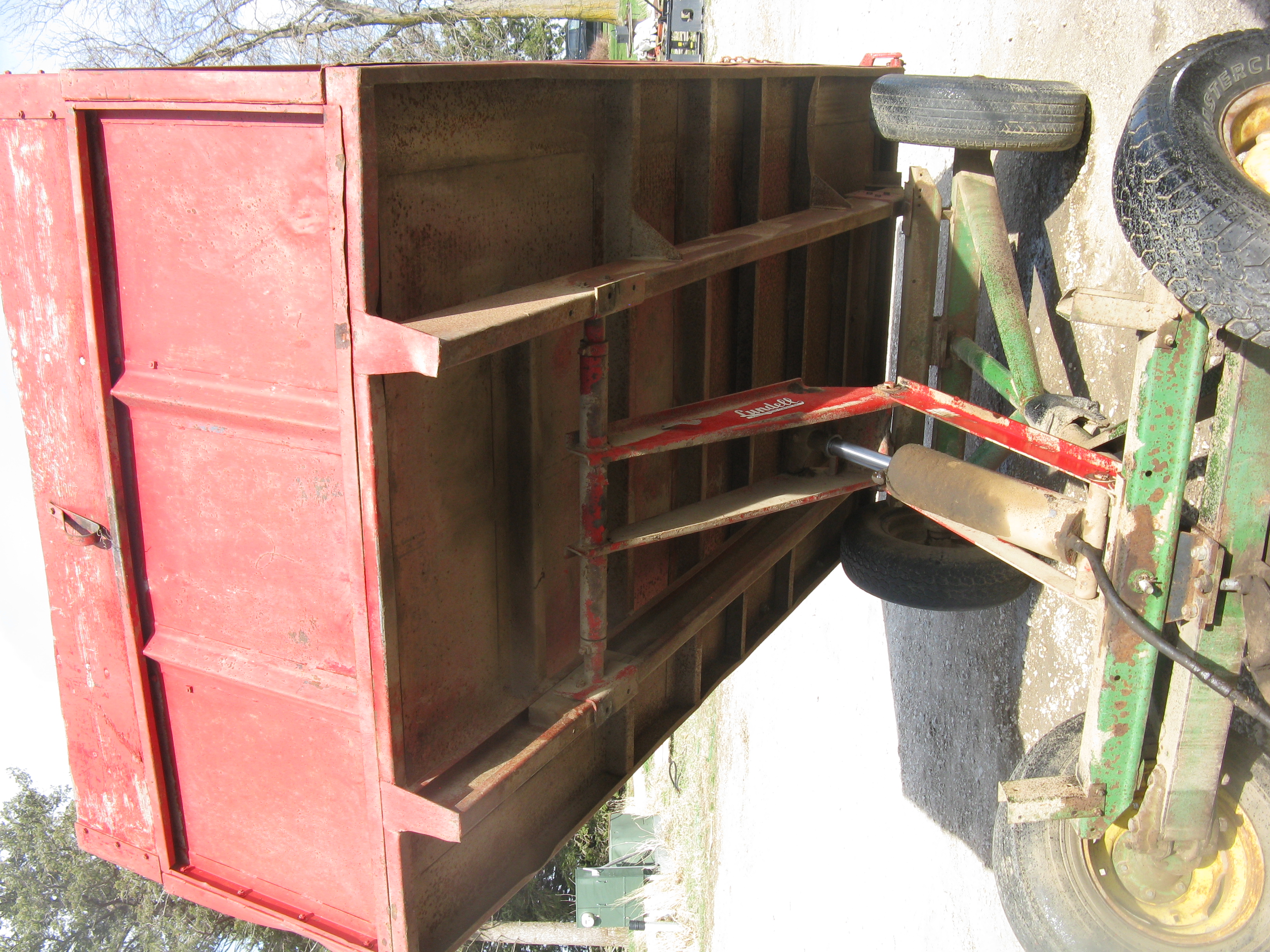 (2) steel barge wagons, John Deere gears, steel sides and floors 