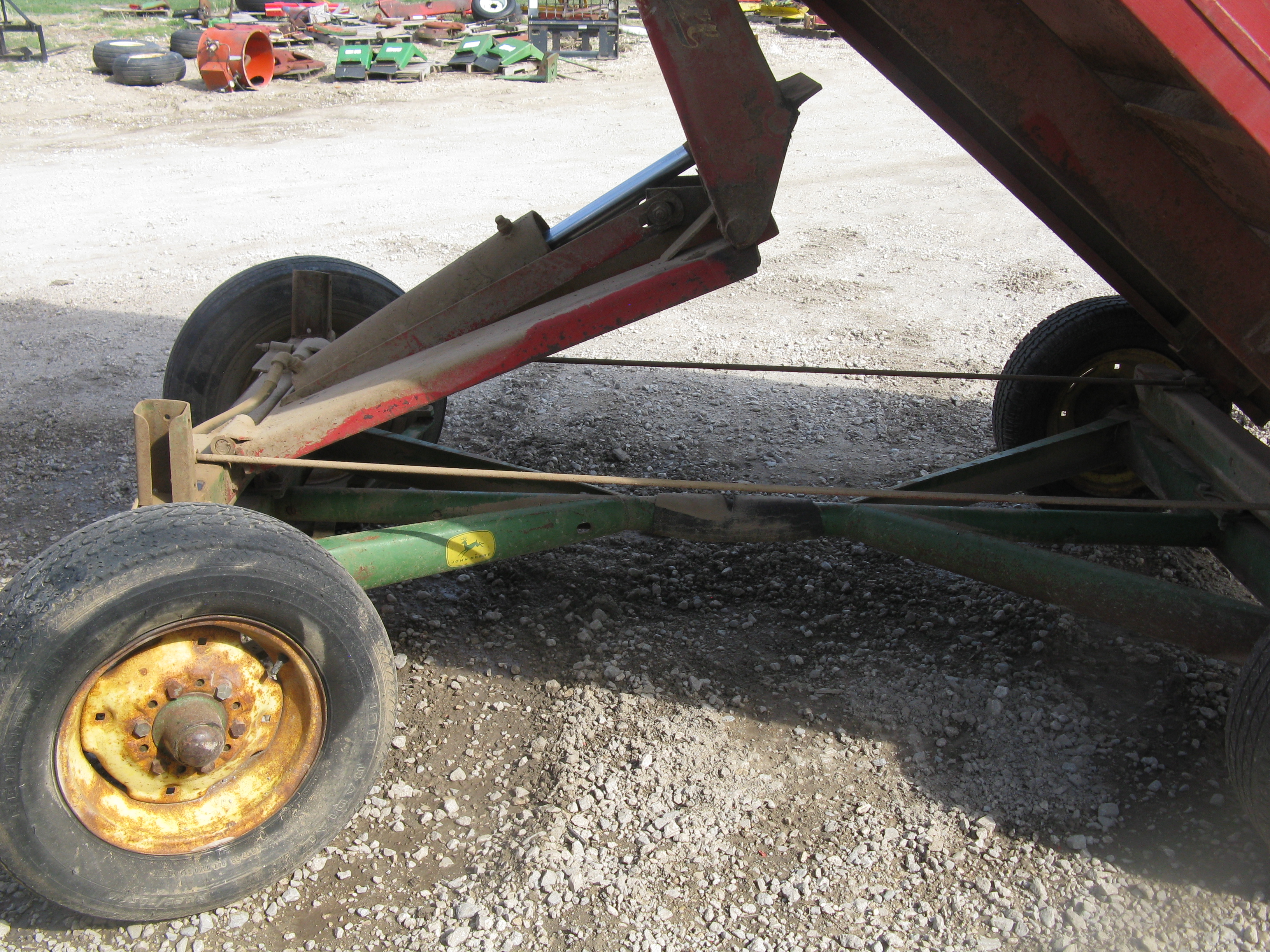 (2) steel barge wagons, John Deere gears, steel sides and floors 
