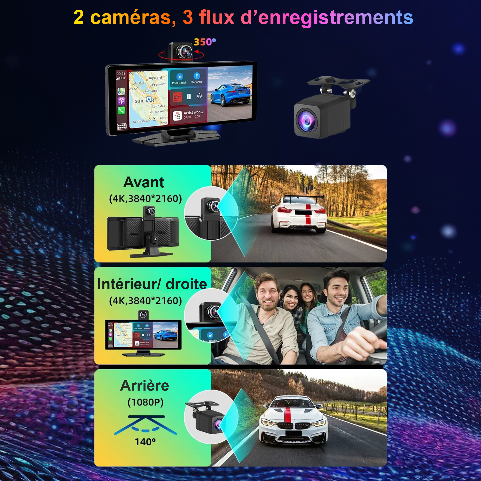 Écran Intelligent 4K Carplay CarBynevo D4