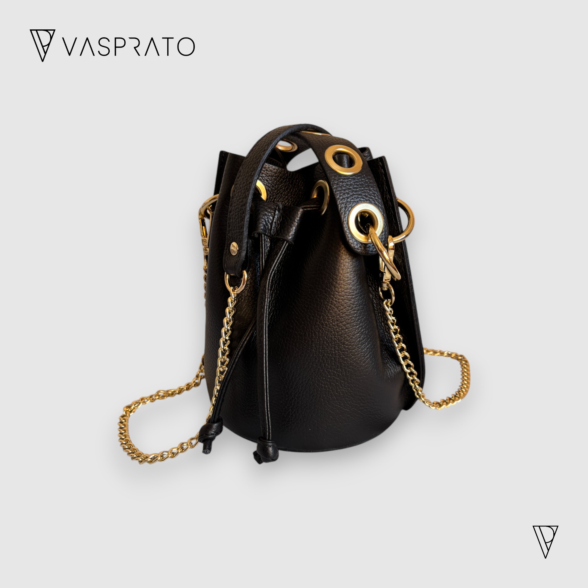Bolso bucket mini de piel auténtica para mujer - elegante y sofisticado | Vasprato