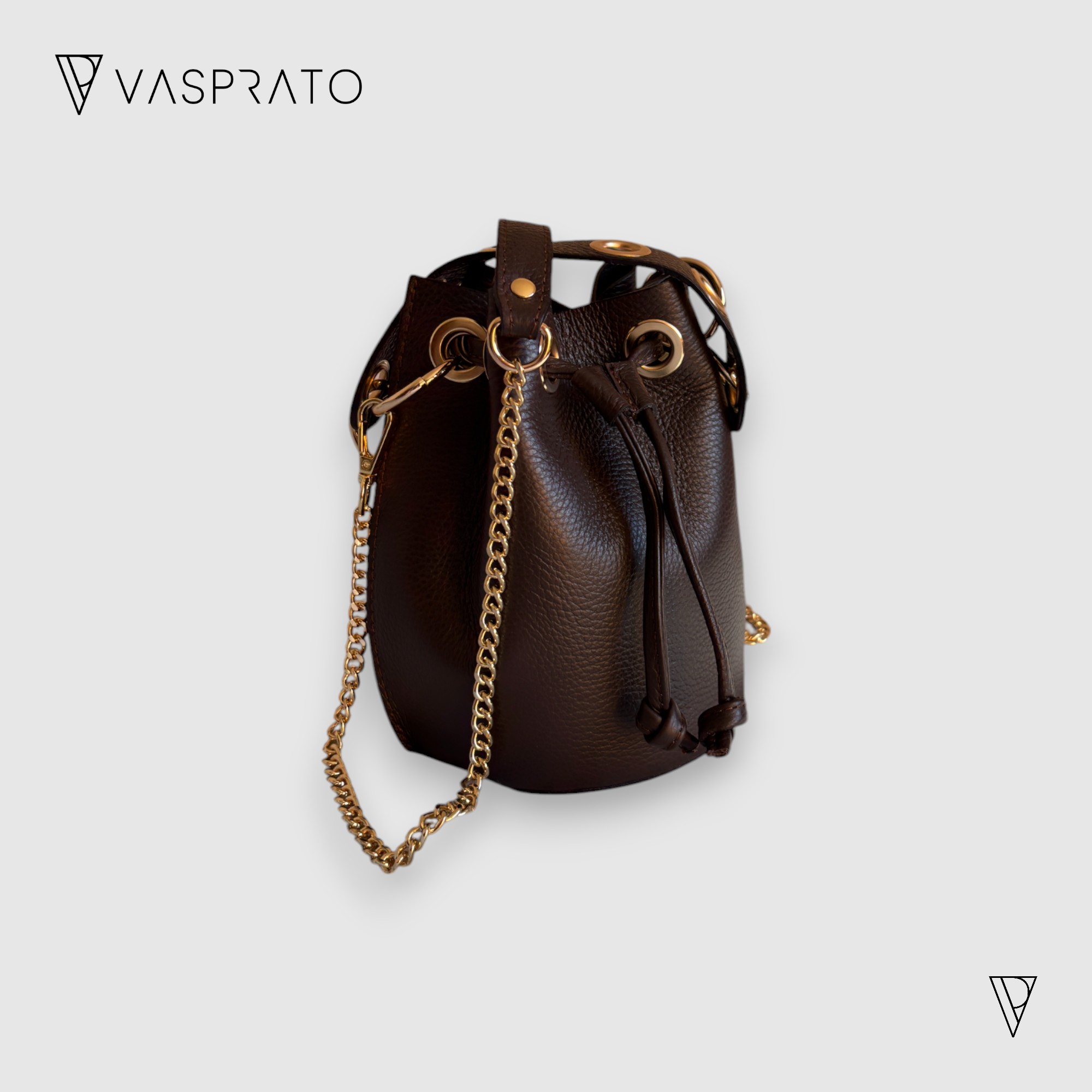 Bolso bucket mini de piel auténtica para mujer - elegante y sofisticado | Vasprato