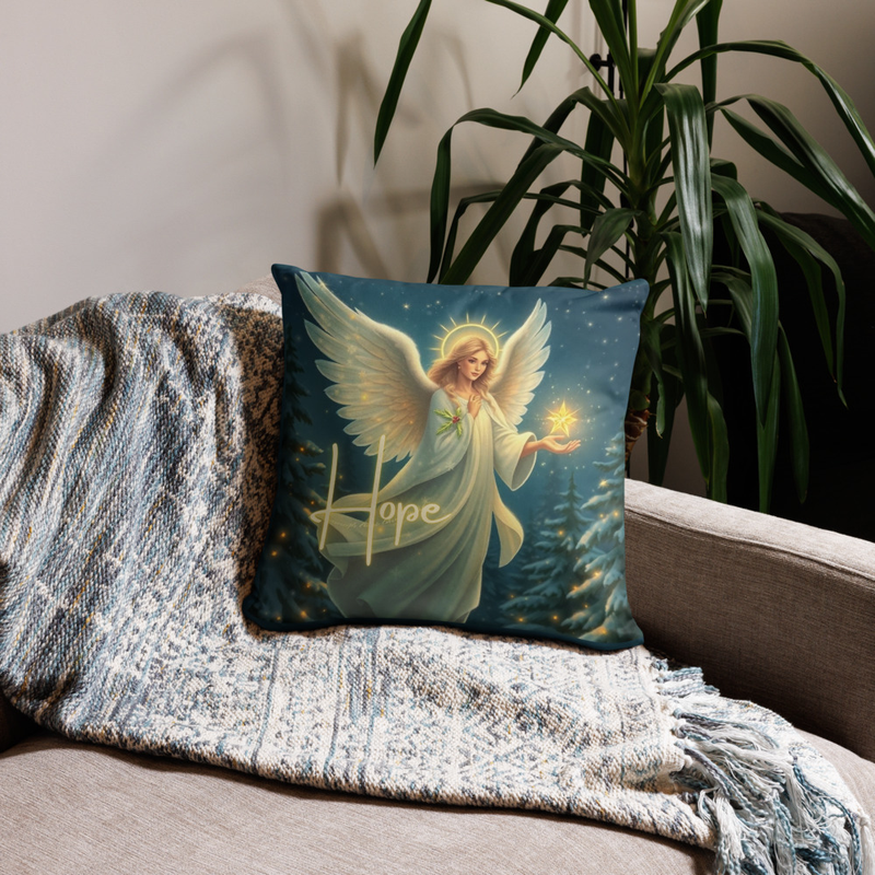Christmas Angel "Hope" Decorative Throw Pillow - 18" x 18"