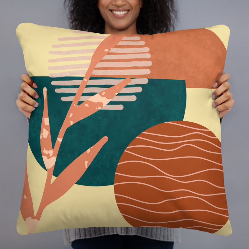 Modern Abstract Throw Pillow 22" x 22"